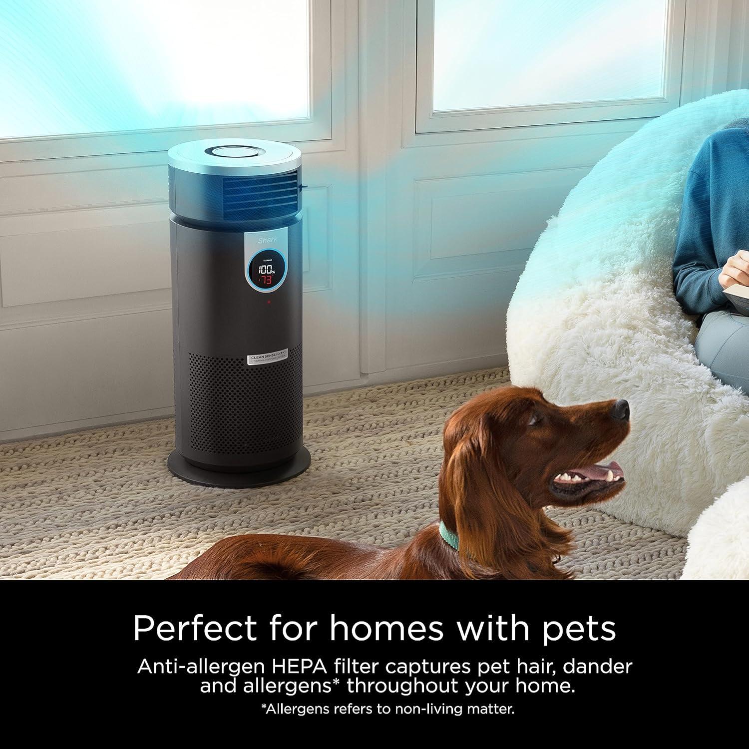 Shark Air Purifier 3-in-1, Nanoseal HEPA, Air Purifier, Purified Heat, Purifed Fan, 500 Sqft, HC452