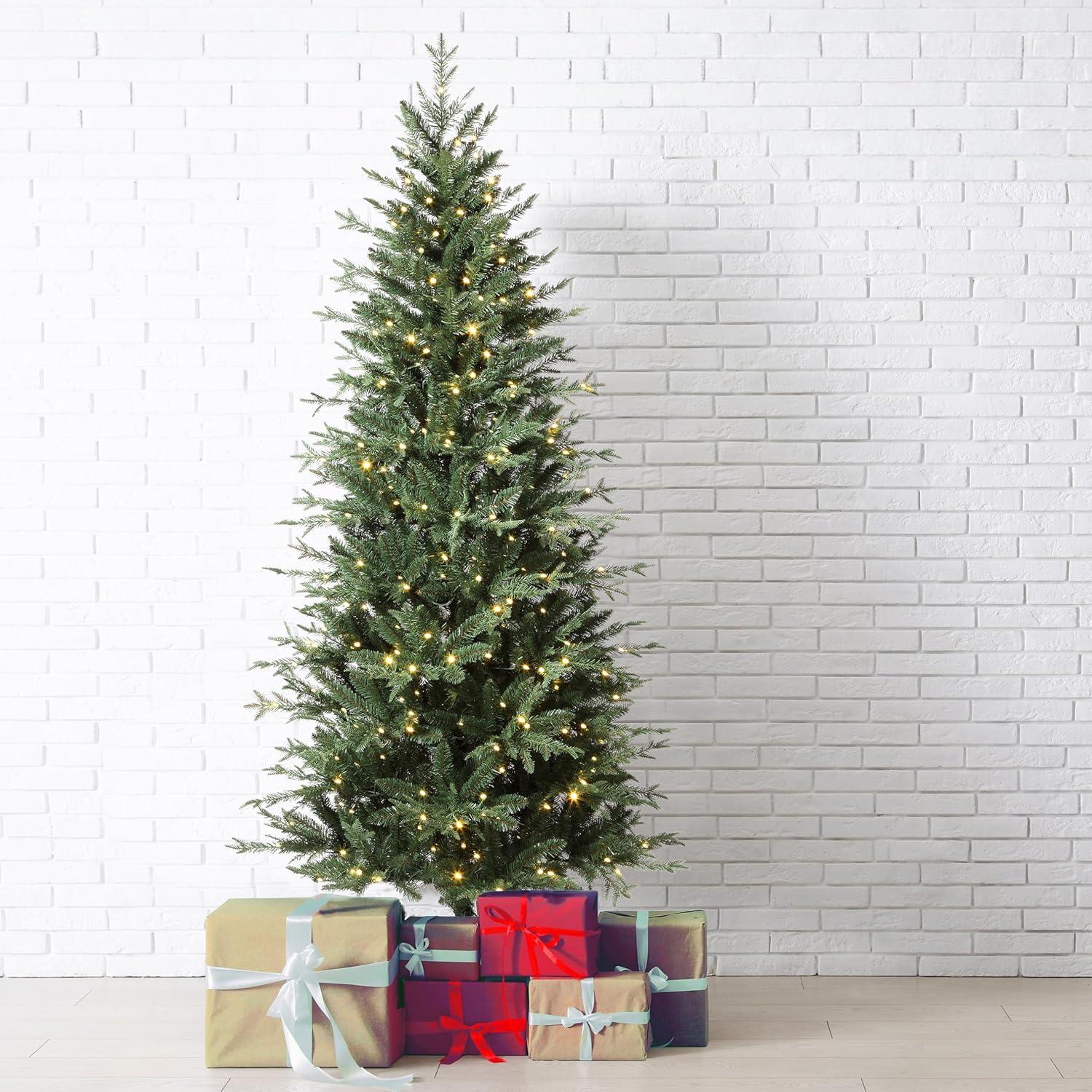 6.5' Artificial Fir Christmas Tree with Color & Clear Lights