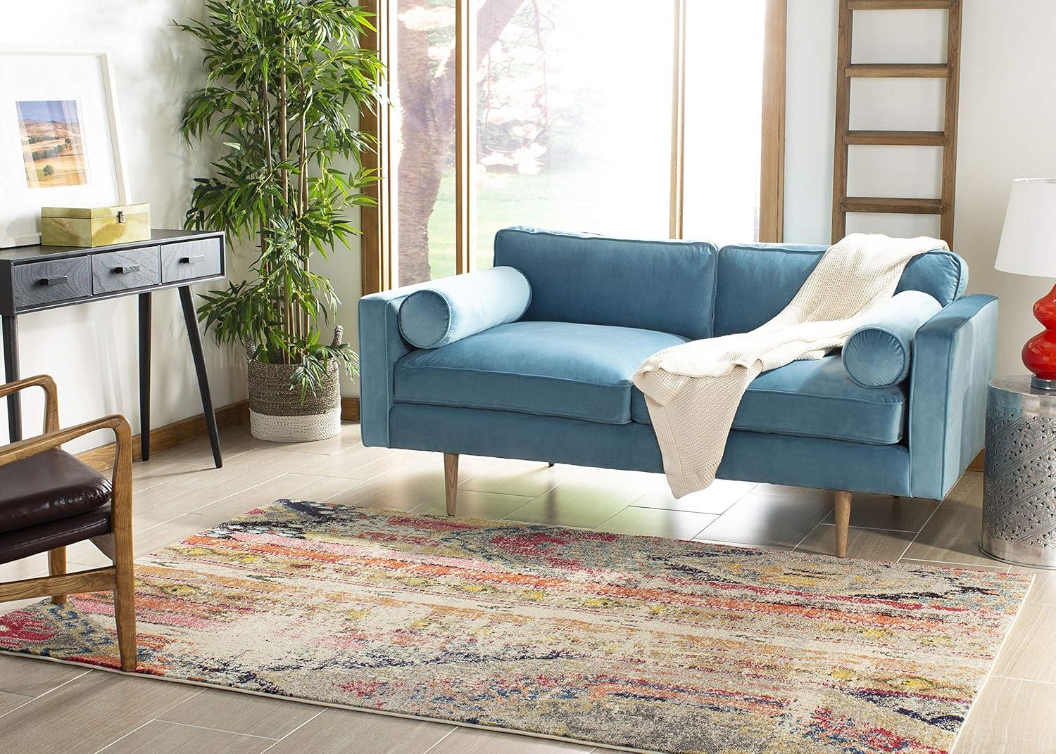 Monaco MNC222 Power Loomed Indoor Area Rug - Light Grey/Multi - 10'x14' - Safavieh