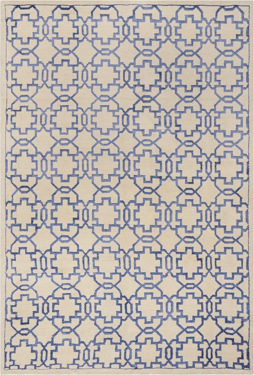 Mosaic Hand Knotted Wool And Viscose Geometric Rug