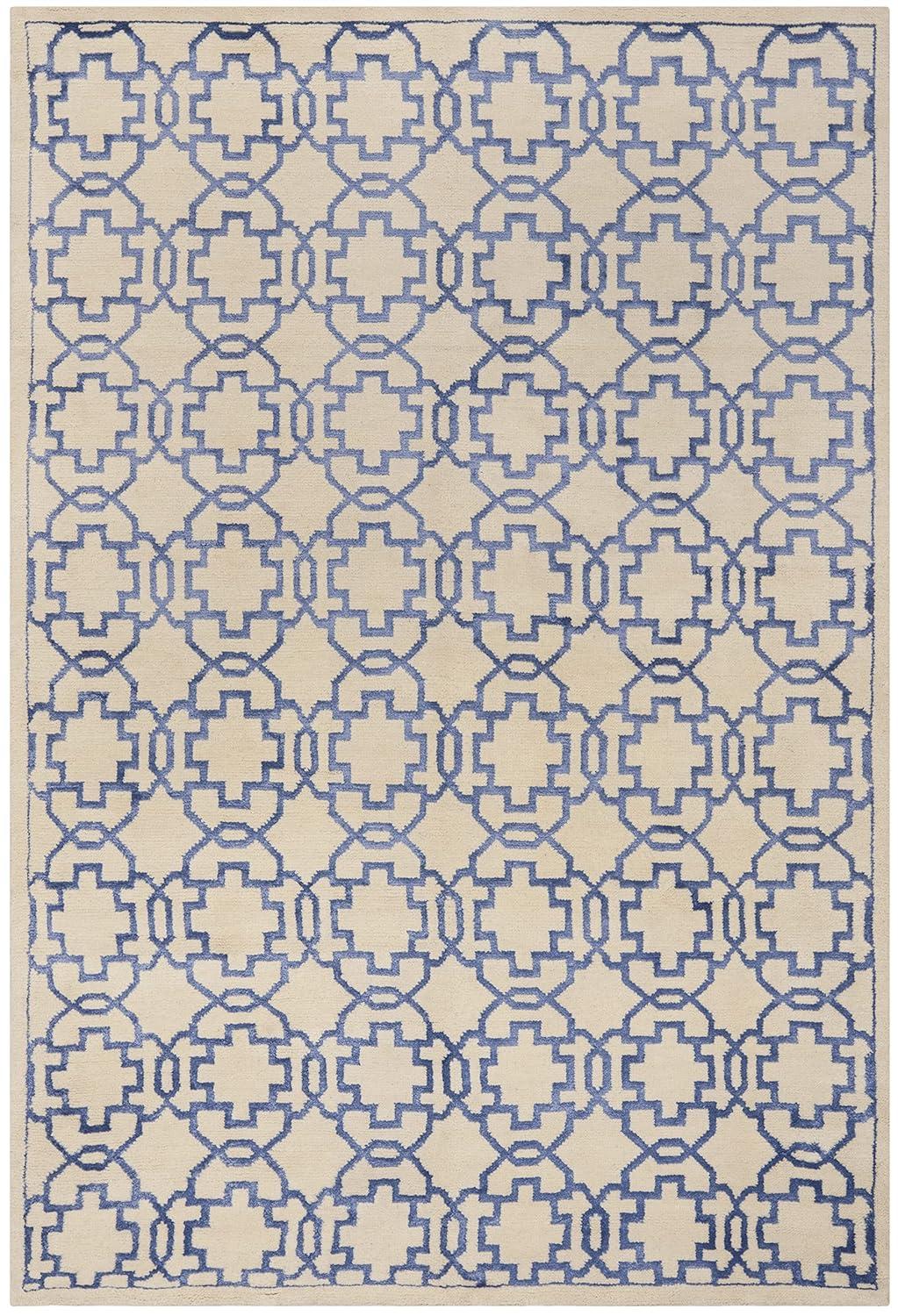 Mosaic Hand Knotted Wool And Viscose Geometric Rug