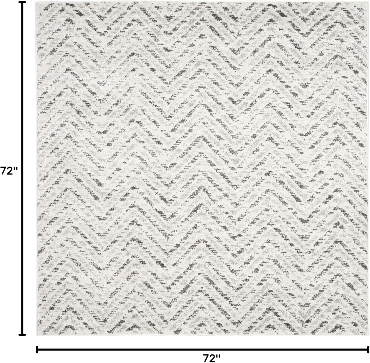 Adirondack ADR104 Power Loomed Area Rug - Ivory/Charcoal - 6'x6' - Safavieh.