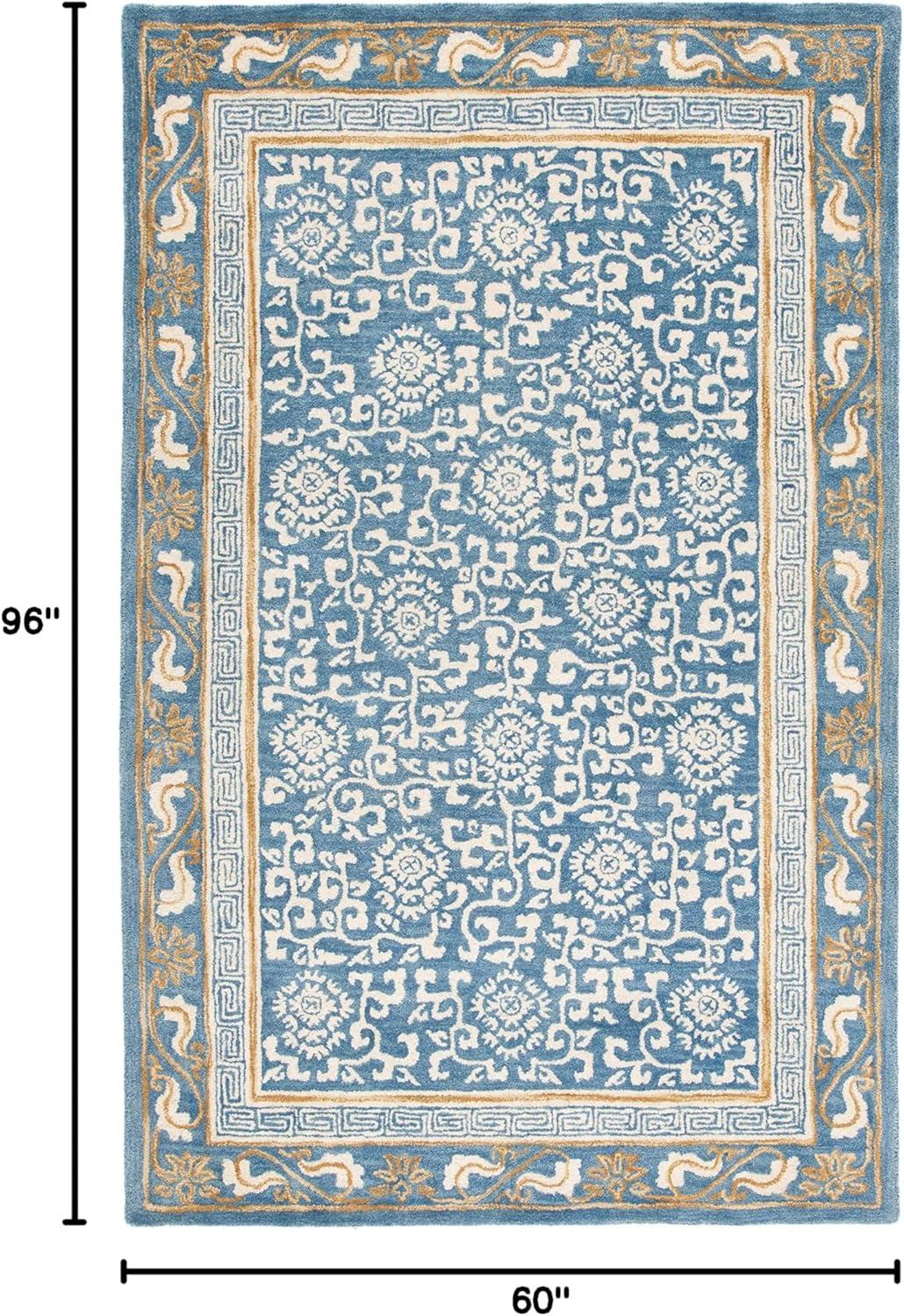 Antiquity AT860 Hand Tufted Indoor Area Rug - Blue/Ivory - 5'x8' - Safavieh