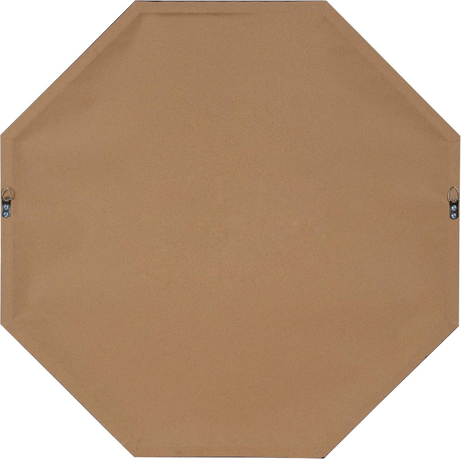 Kate & Laurel All Things Decor 28.7" x 28.7" Rhodes Octagon Wall Mirror Black : Modern, Beveled, Easy to Hang