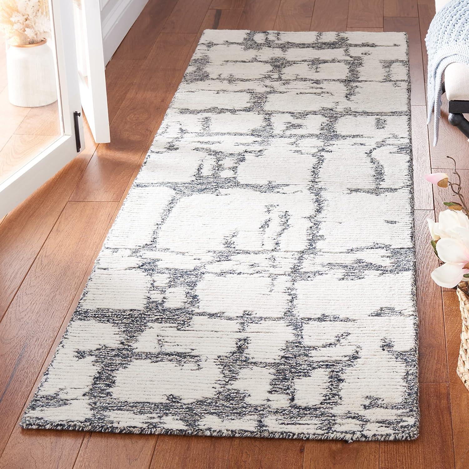 Martha Stewart Rugs Martha Stewart 4533 Hand Tufted Wool/Cotton Rug in Charcoal/Ivory