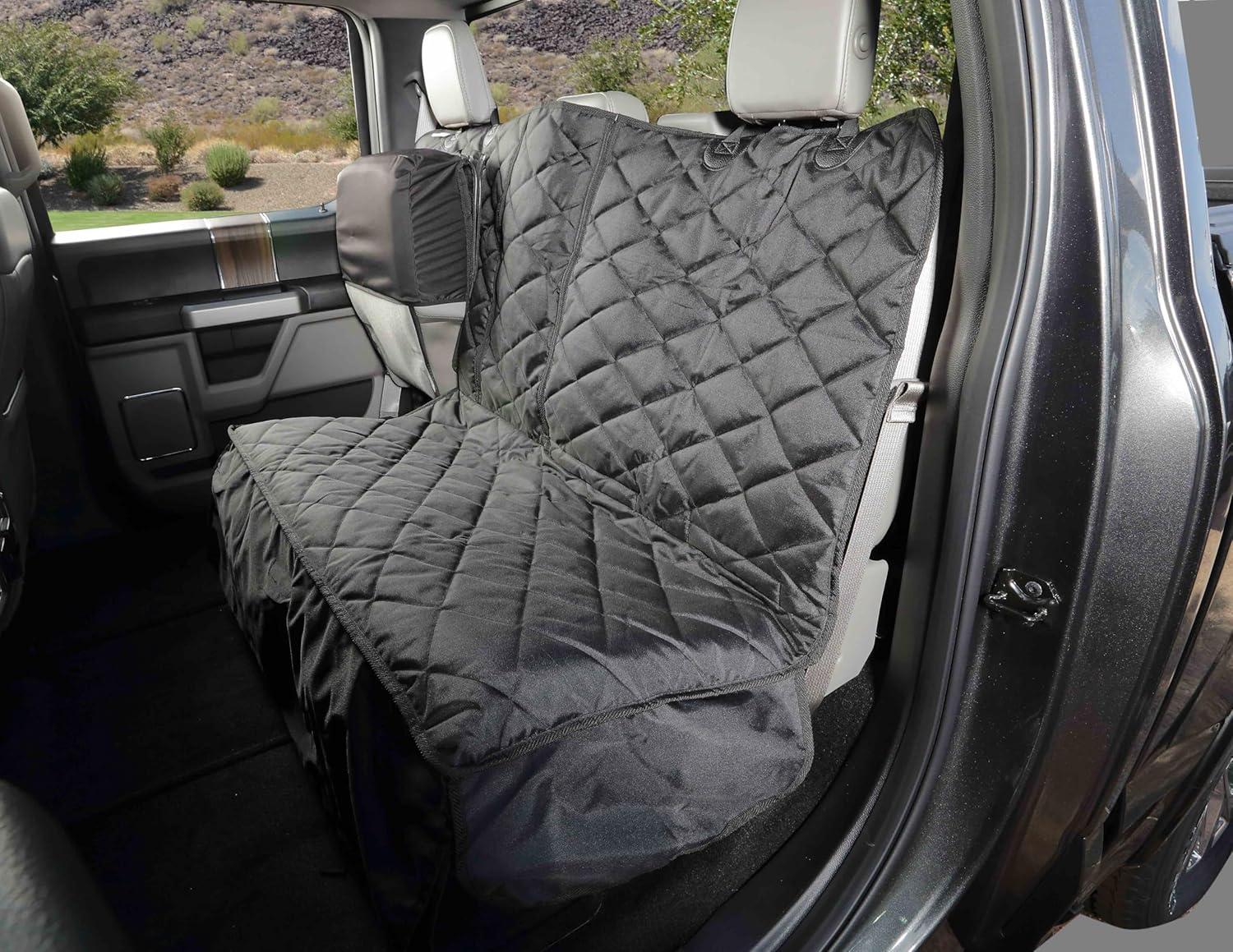 4Knines Crew Cab Rear Bench Seat Cover with Hammock - Heavy-Duty - Waterproof (Black)
