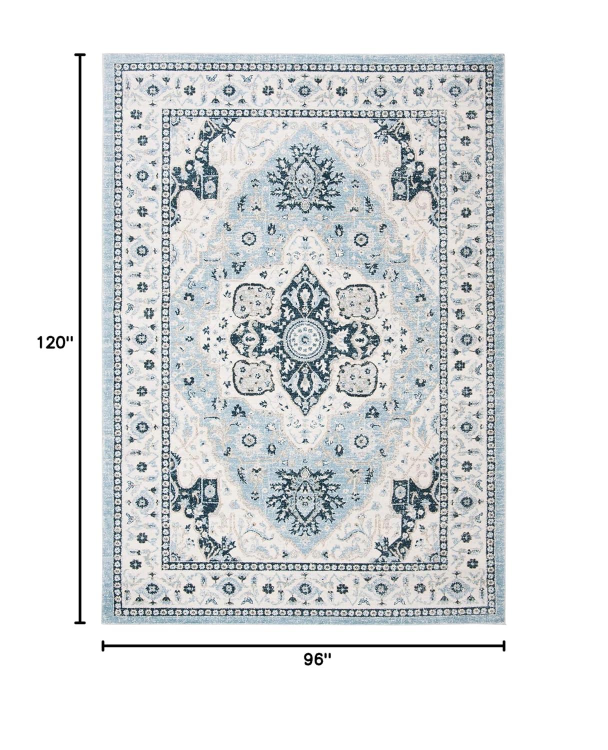 Isabella ISA936 Power Loomed Area Rug - Light Blue/Cream - 8'x10' - Safavieh