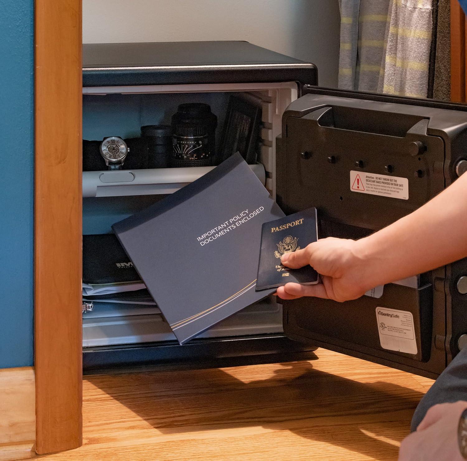 SentrySafe SFW123BTC Fire-Resistant and Water-Resistant Safe with Fingerprint Biometric Lock, 1.23 Cu. ft.