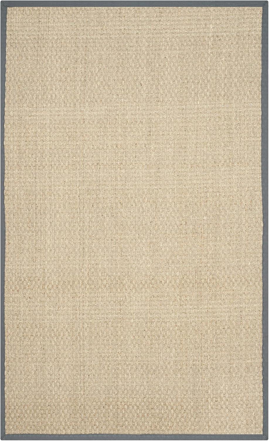 Coastal Charm Hand-Knotted Cotton Rug in Natural & Dark Grey - 5' x 8'