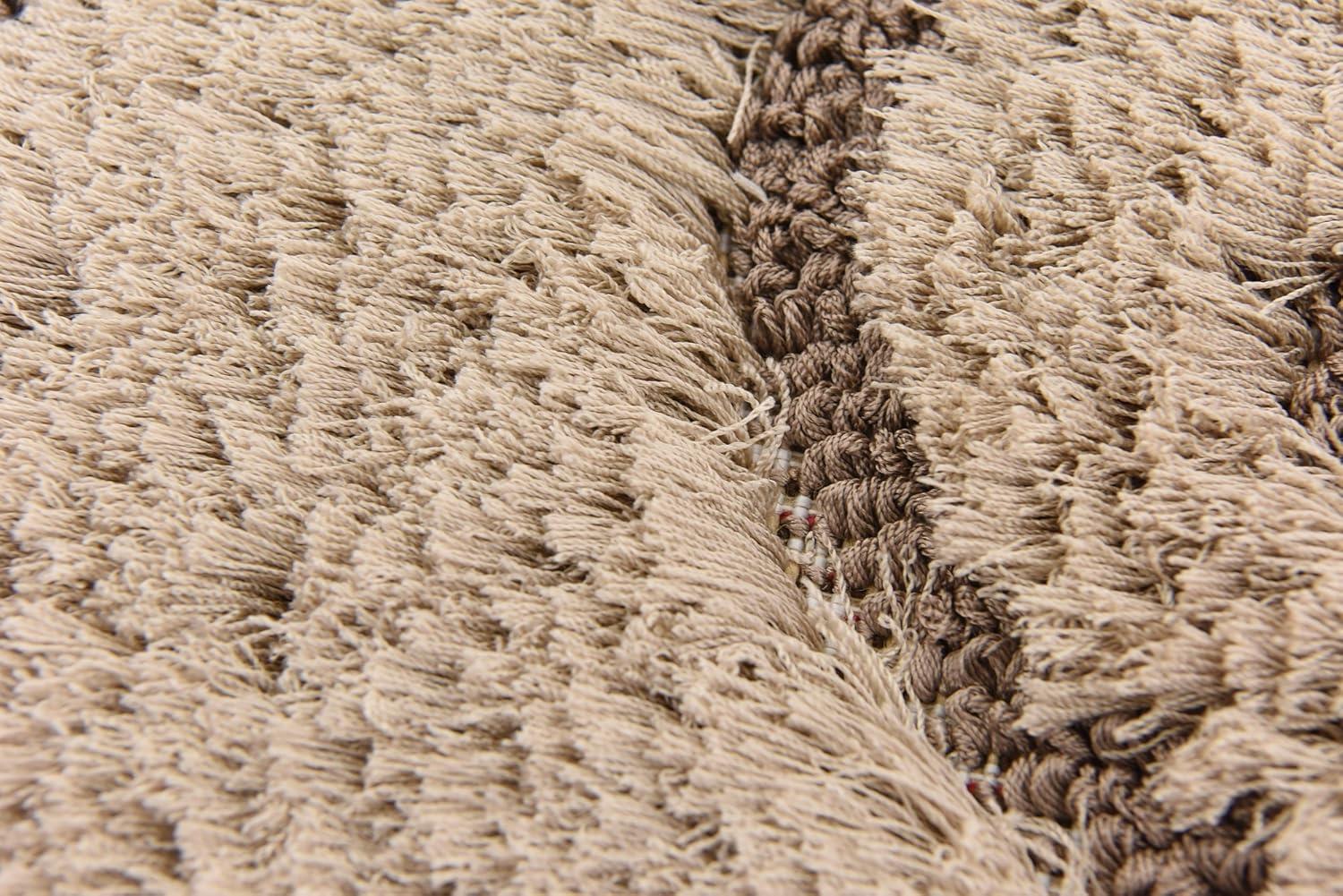 Light Brown Floral Shag Synthetic Area Rug 5' x 8'