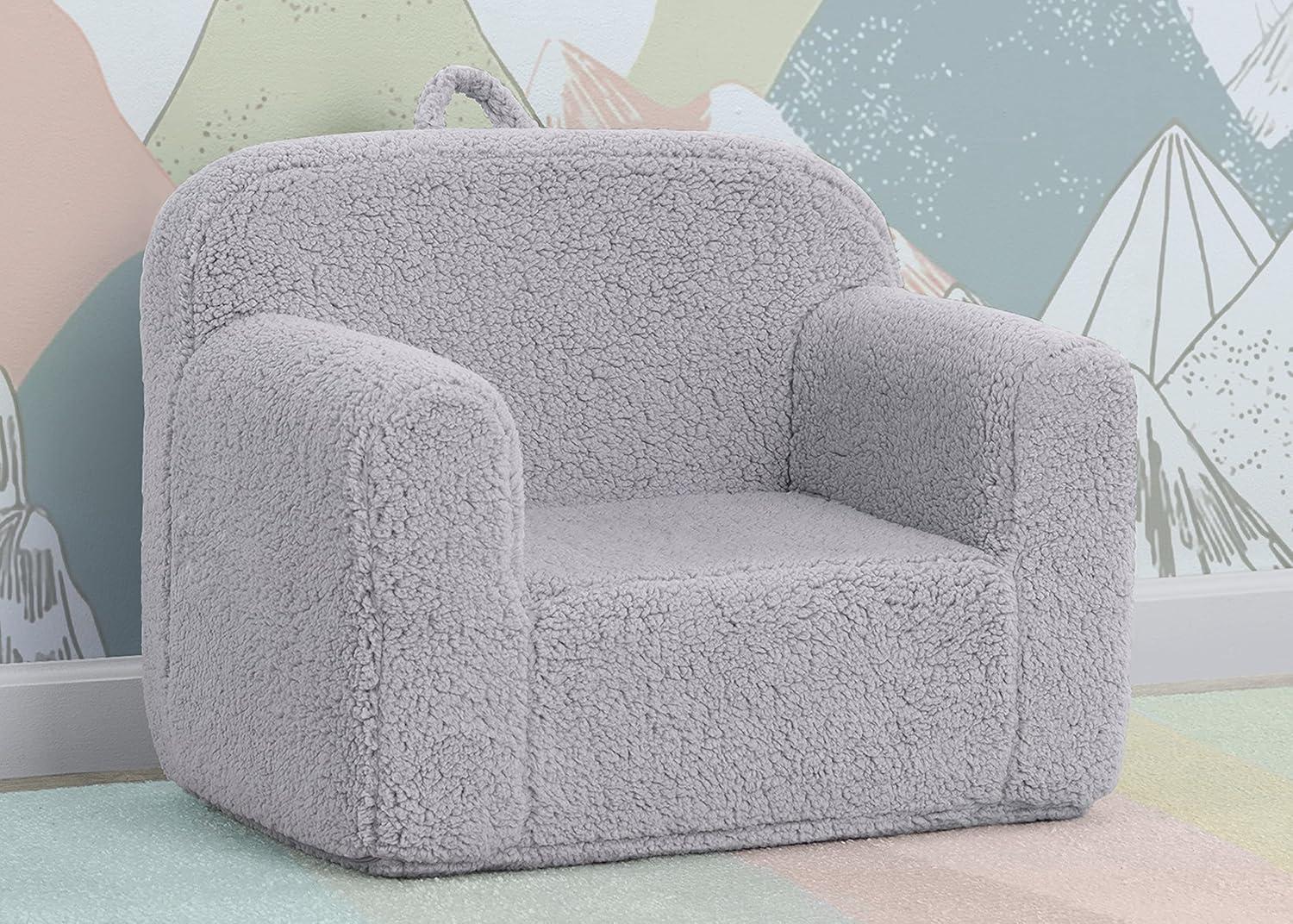 Delta Children Kids' Cozee Faux Shearling Chair - 18 Months and Up - Gray