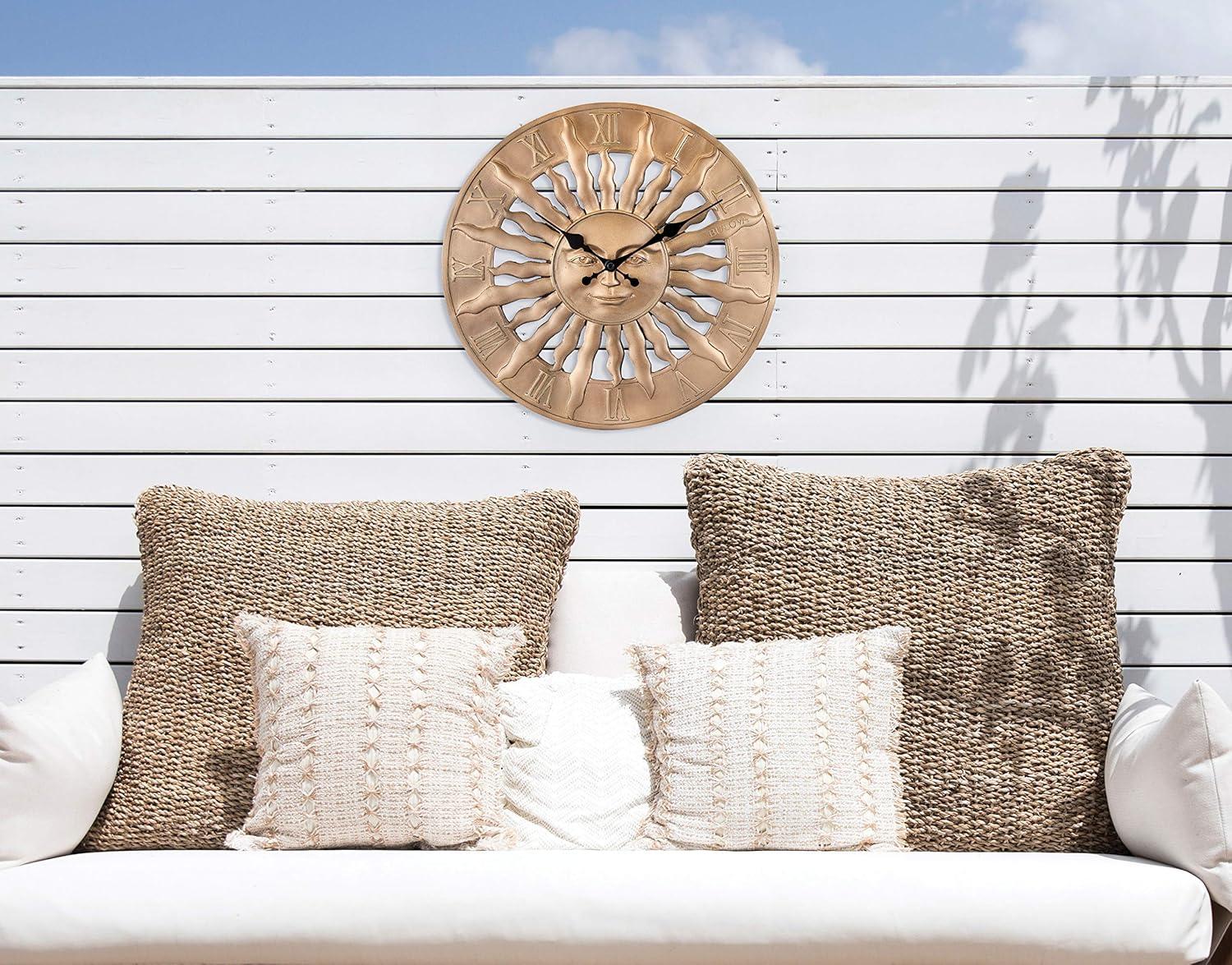 Indoor Outdoor 3-Dimensional Raised Design 14.3 in. Wall Clock with Resin Case
