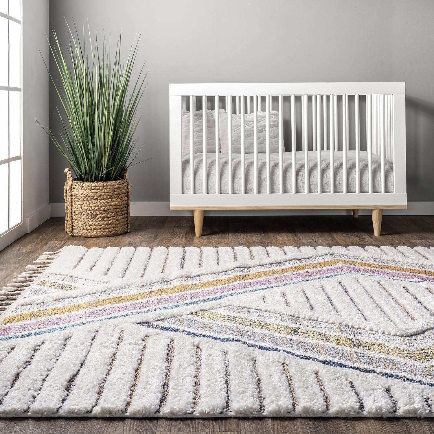 Ivory Braided Synthetic 52"x24" Easy-Care Rectangular Rug