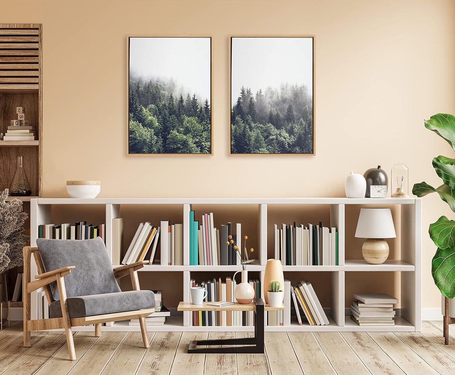 (Set of 2) 23" x 33" Sylvie Foggy Day Framed Canvas Set by Creative Bunch Natural - Kate & Laurel All Things Decor