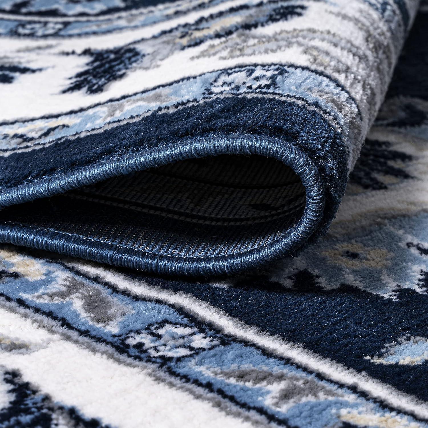 3'x5' Cherie French Cottage Area Rug, Navy/Ivory - JONATHAN Y