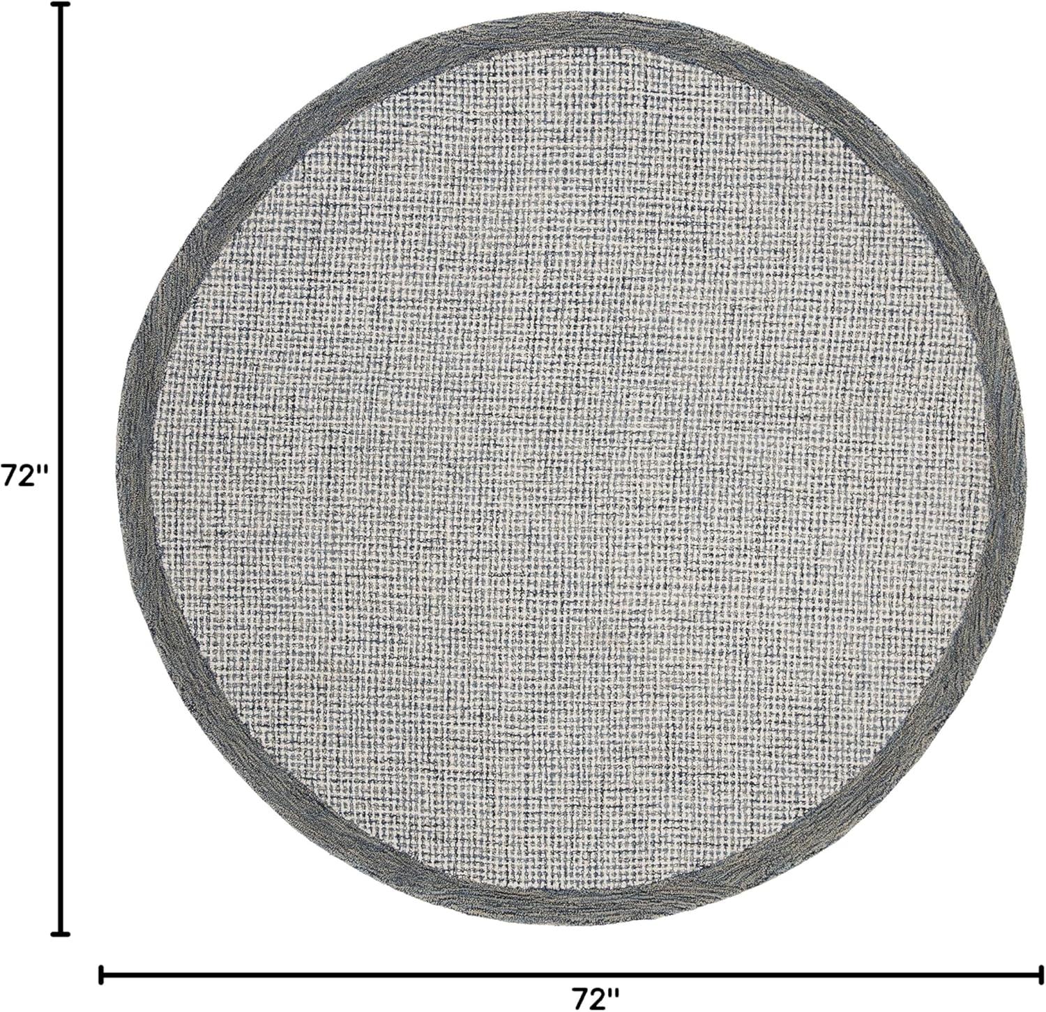 Abstract ABT220 Handmade Indoor Area Rug - Navy/Ivory - 6' Round - Safavieh