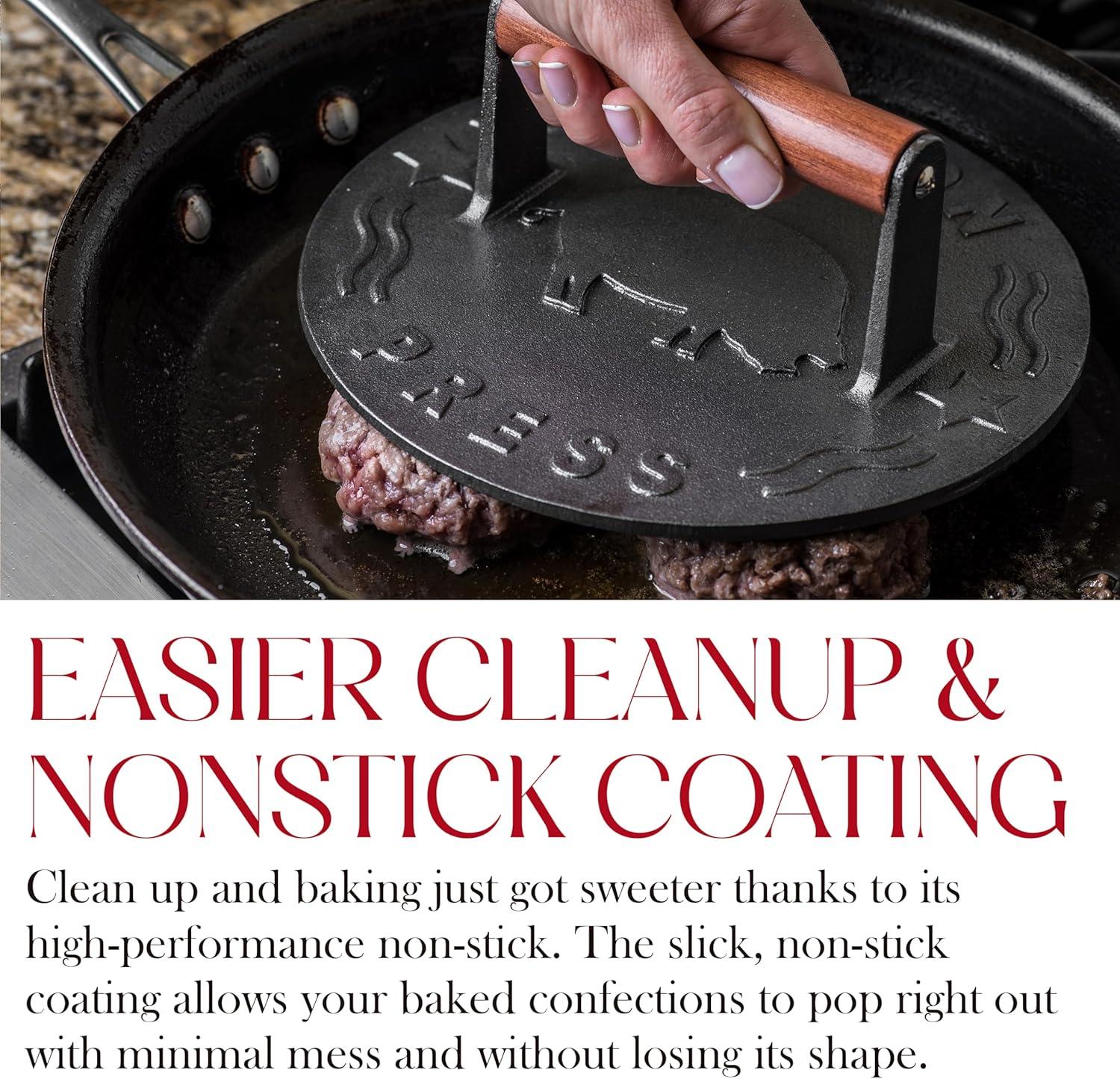 Bellemain 8.5-Inch Cast Iron Bacon Press – Heavy-Duty Grill Press for Perfect Bacon, Steak & More