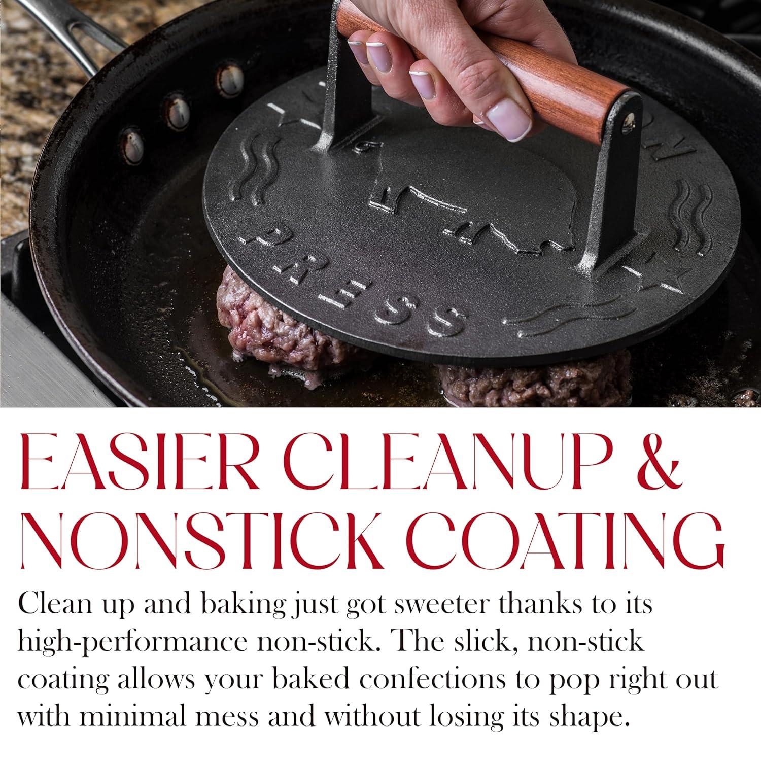 Bellemain 8.5-Inch Cast Iron Bacon Press – Heavy-Duty Grill Press for Perfect Bacon, Steak & More
