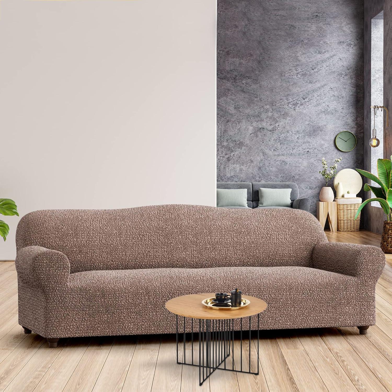 Camel Stretch Sofa Cover with Elastic Closure