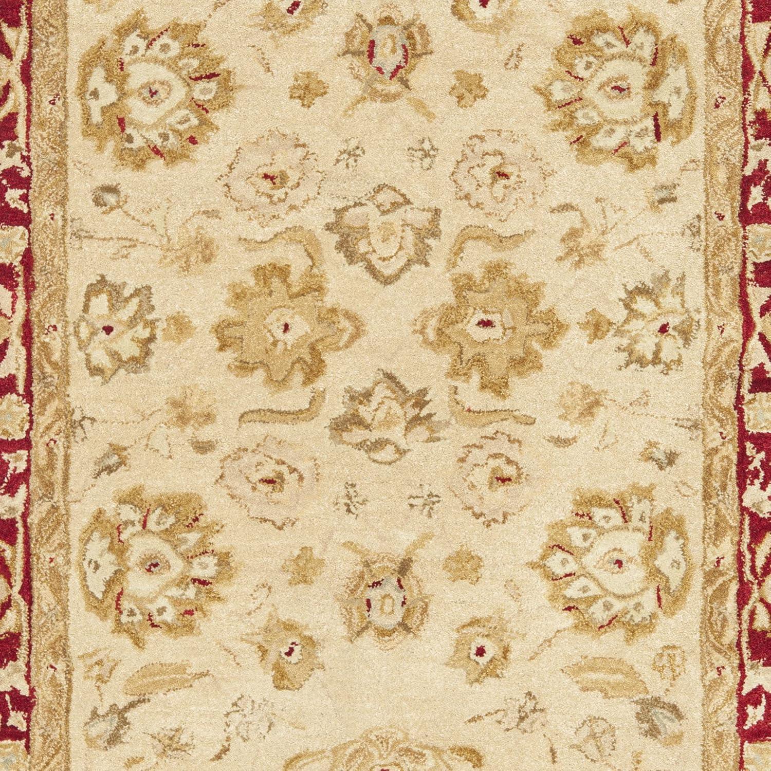 SAFAVIEH Anatolia Tracy Traditional Wool Area Rug, Ivory/Red, 4' x 6'