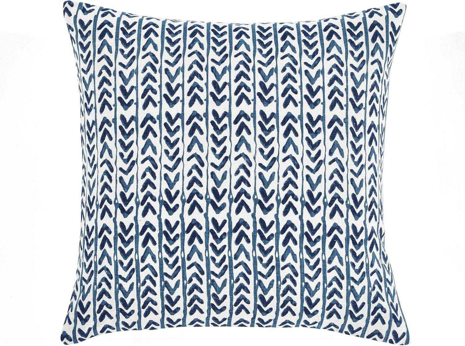 20"x20" Oversize Yani Family-Friendly Square Throw Pillow Cover Navy - Lush Décor