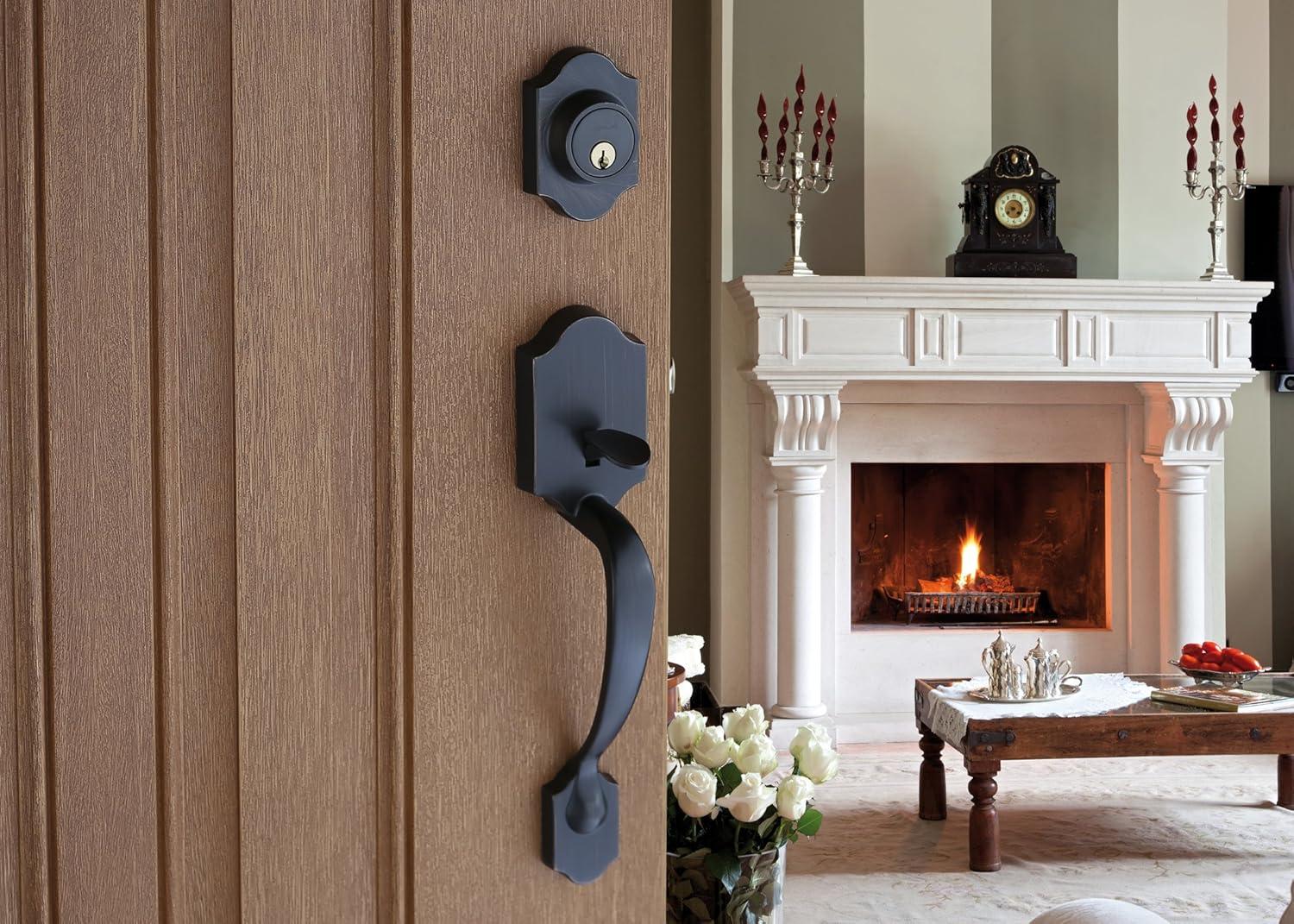 Copper Creek Copper Creek Handleset with Single Cylinder Deadbolt and Door Knob and Heritage Rosette