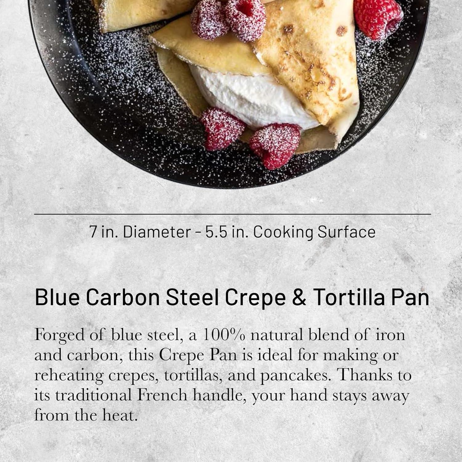 de Buyer 7" Blue Carbon Steel Crepe and Tortilla Pan