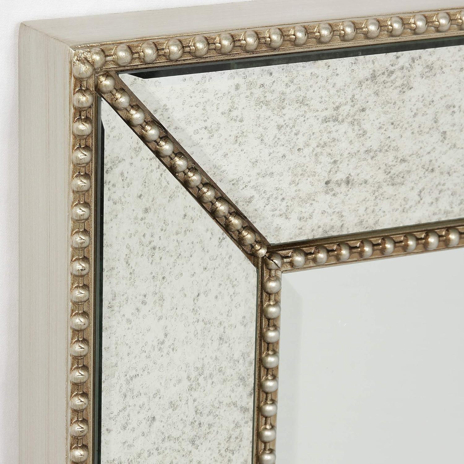 Champagne Bead Full Length Rectangular Wood Mirror 80" x 40"