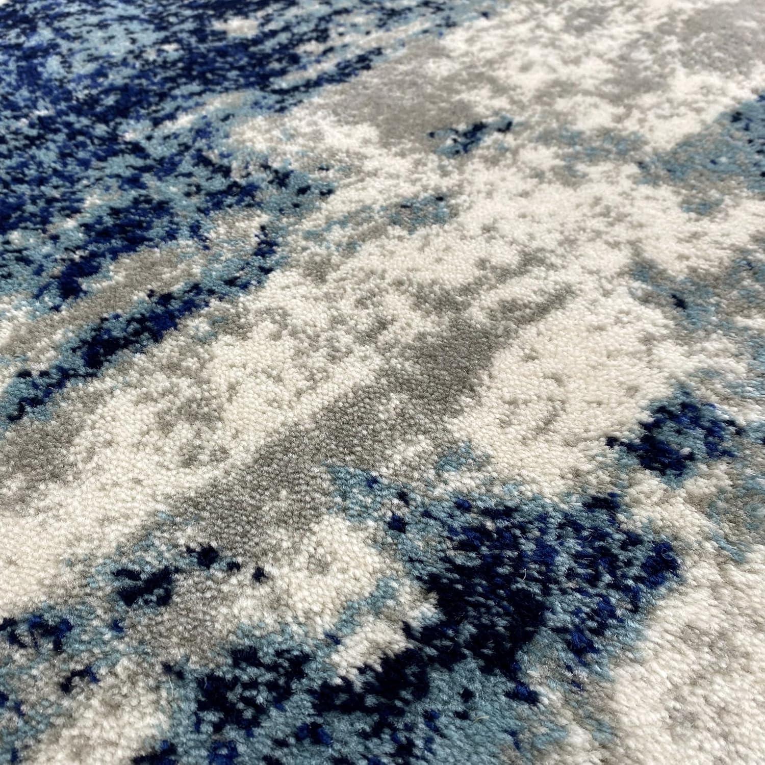 17 Stories Elkmont Abstract Light Blue/Gray Area Rug