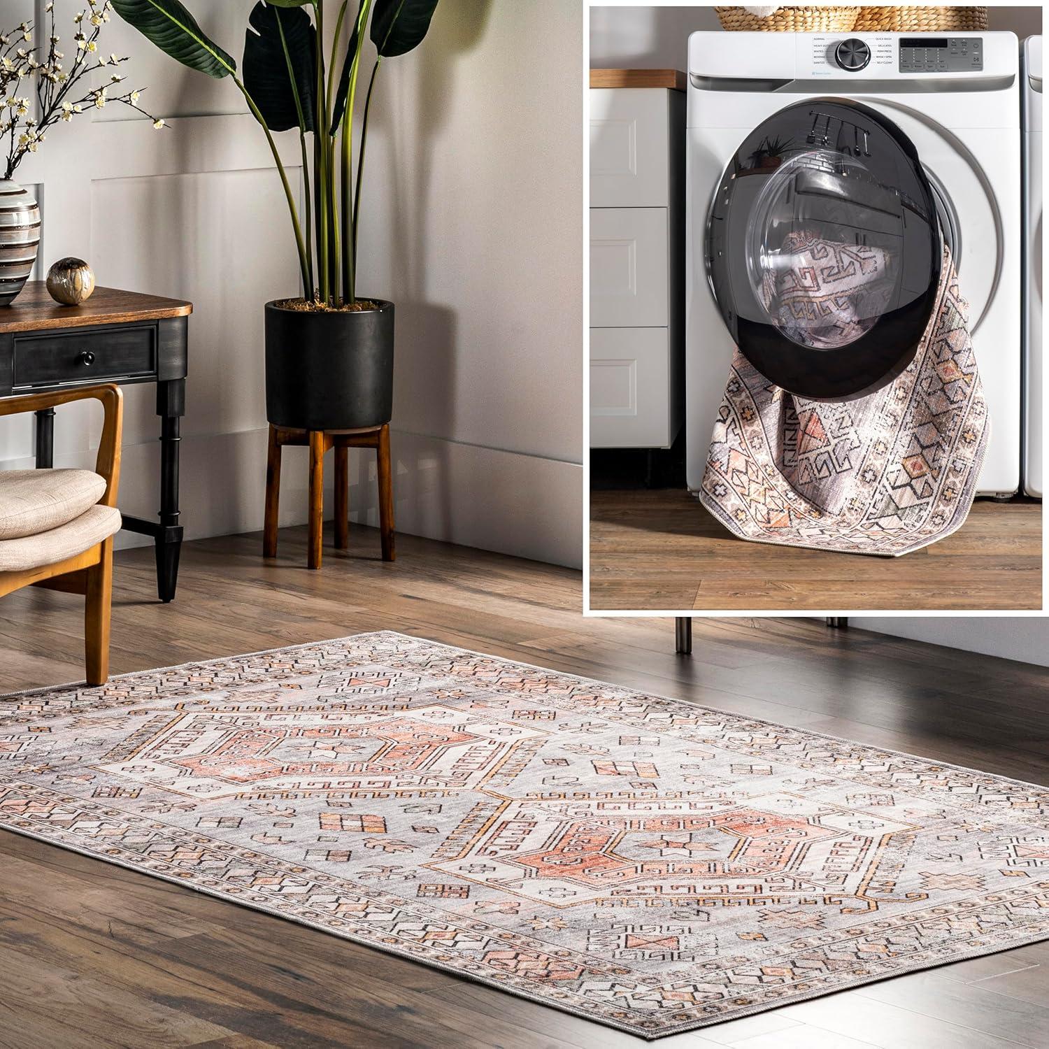 Nuloom Mae Motif Machine Washable Indoor Area Rug