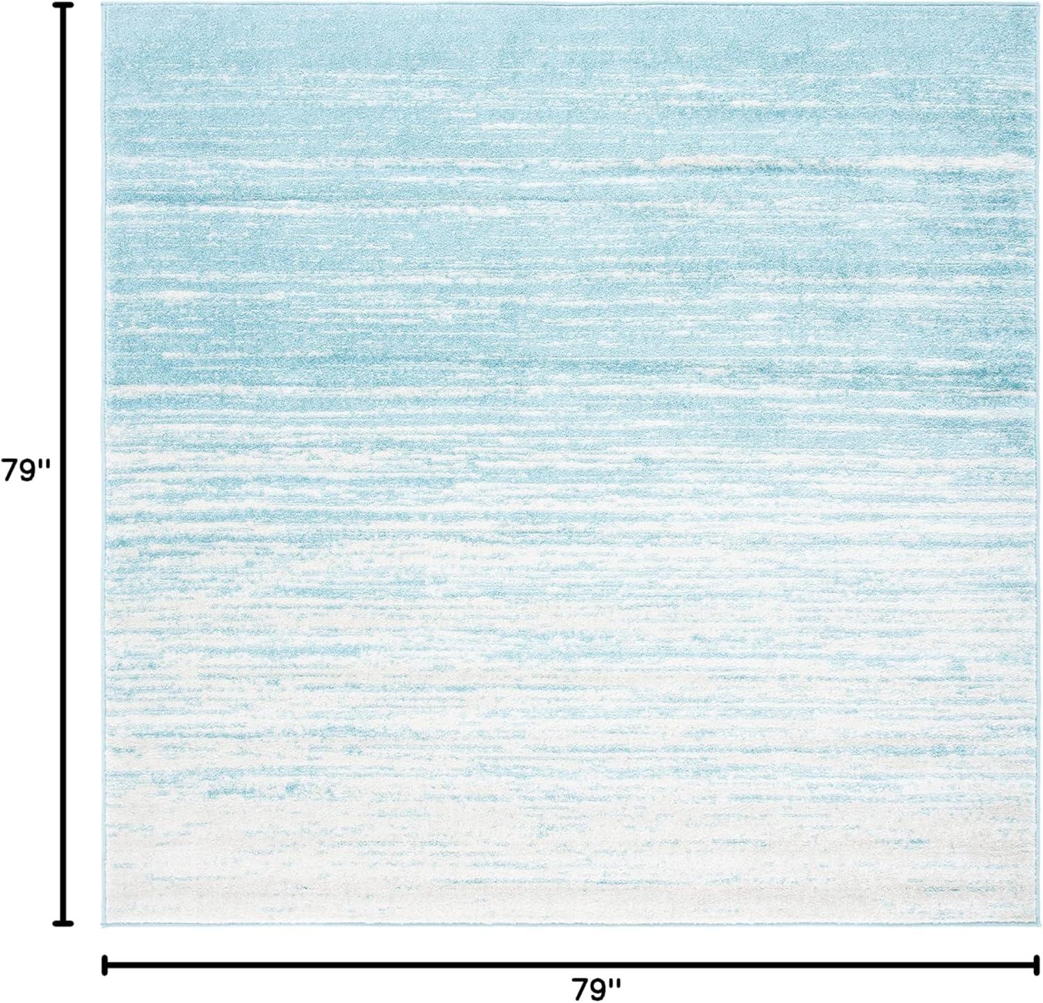 Adirondack ADR113 Machine Made Indoor Area Rug - Aqua/Ivory - 6'-7"x6'-7" - Safavieh