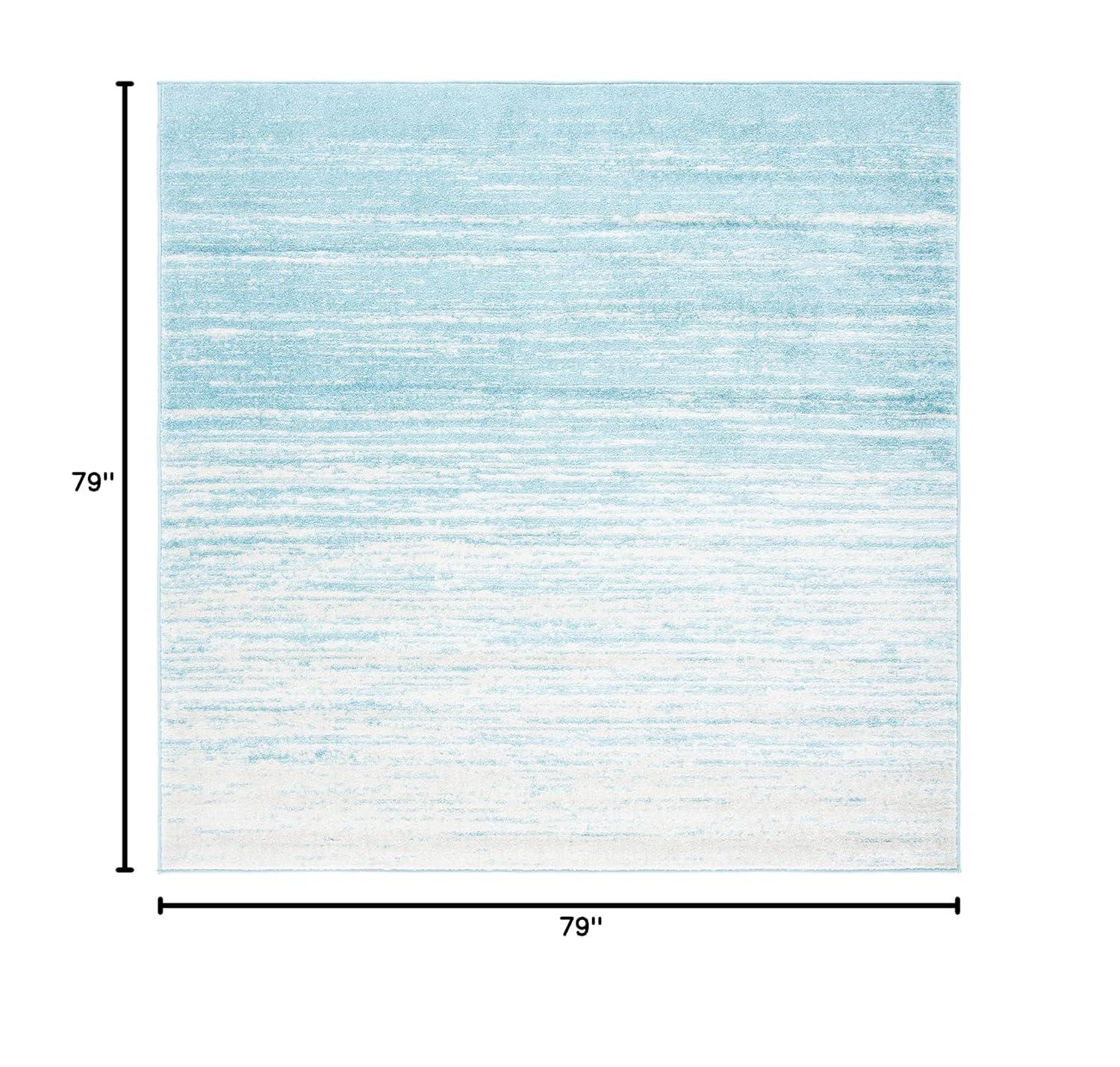 Adirondack ADR113 Machine Made Indoor Area Rug - Aqua/Ivory - 6'-7"x6'-7" - Safavieh