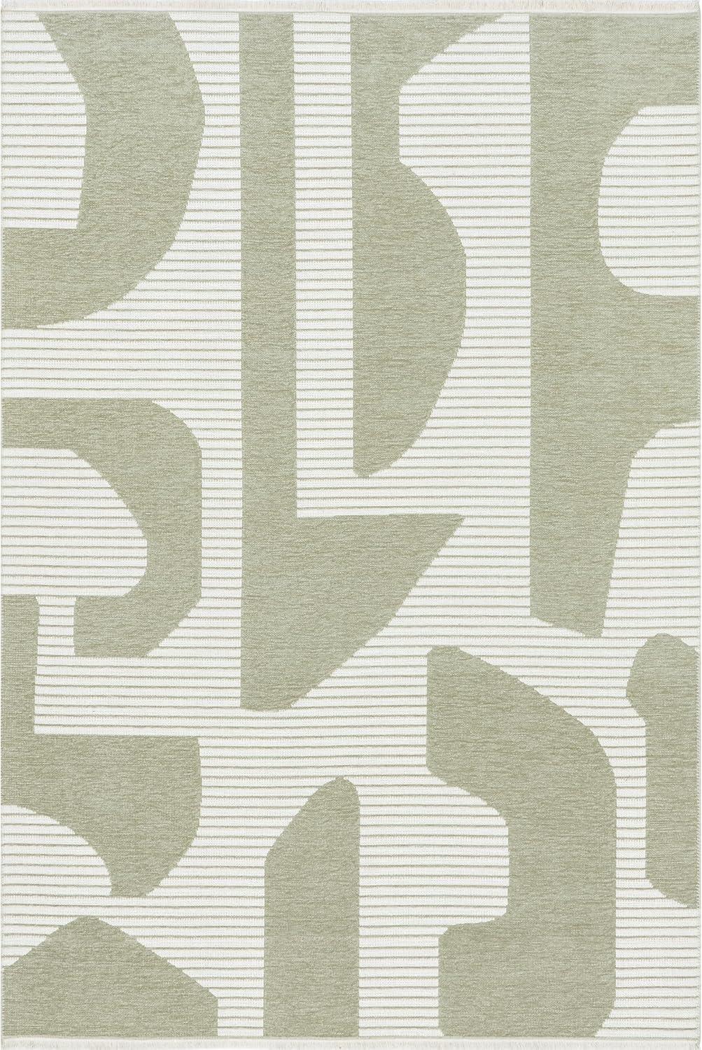 nuLOOM 4' x 6' Versa Collection Reversible SuperiorWash Machine Washable Stain-Resistant Indoor Area Rug, Grania Light Green