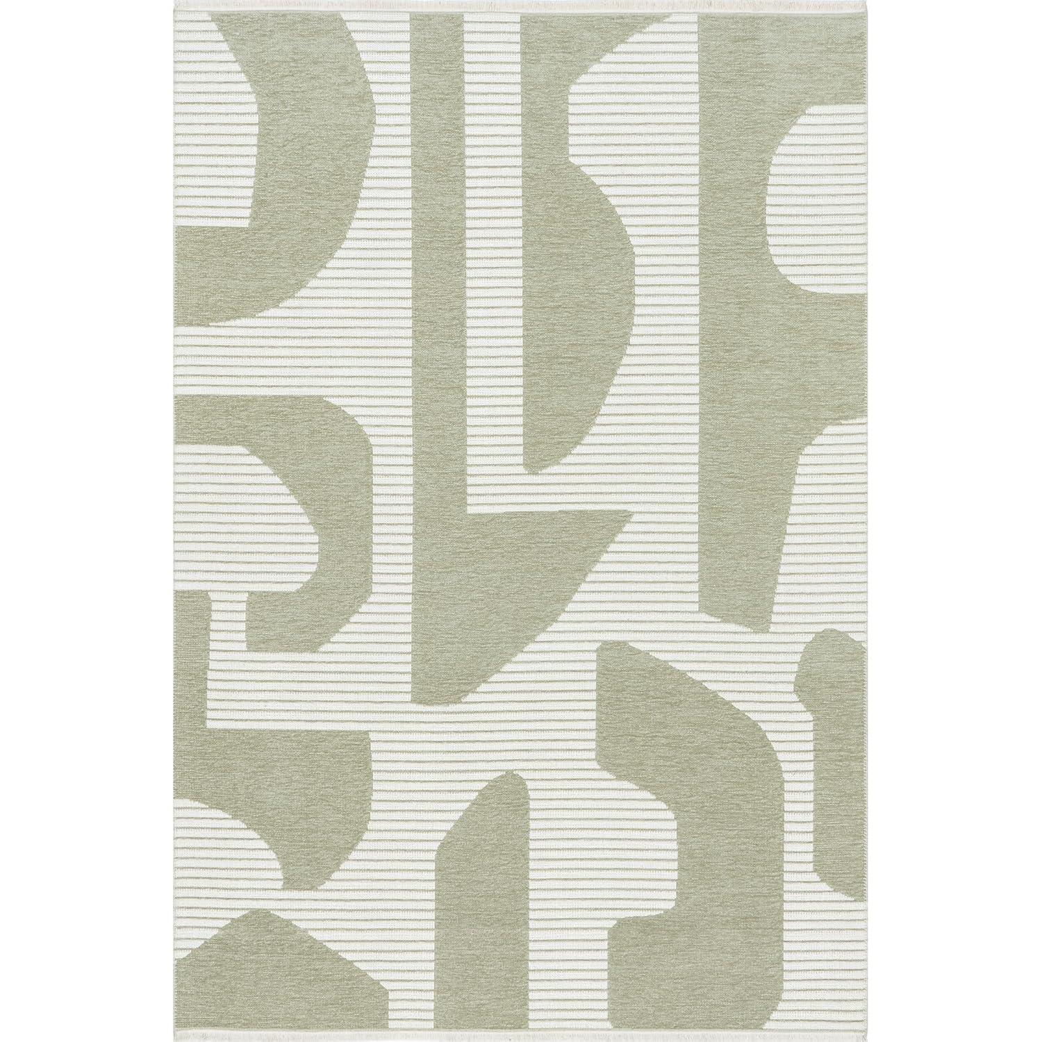 nuLOOM 4' x 6' Versa Collection Reversible SuperiorWash Machine Washable Stain-Resistant Indoor Area Rug, Grania Light Green