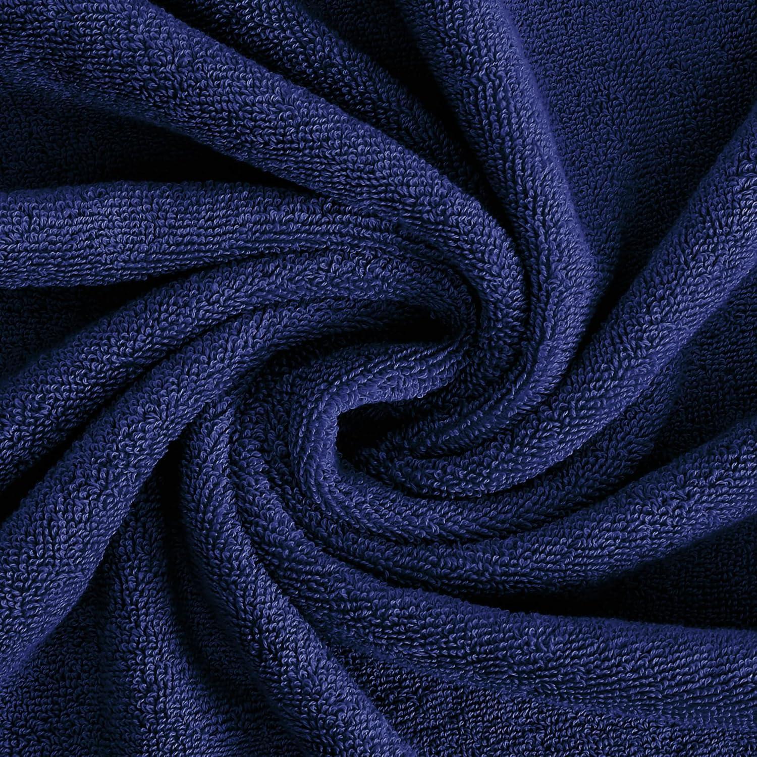 Feather & Stitch NY Luxury Ringspun 625 GSM luxury 6-piece, 100% cotton- super-soft, highly absorbent & quick-dry bath towel set (2 PC - bath, hand & washcloth)  (Set of 6)