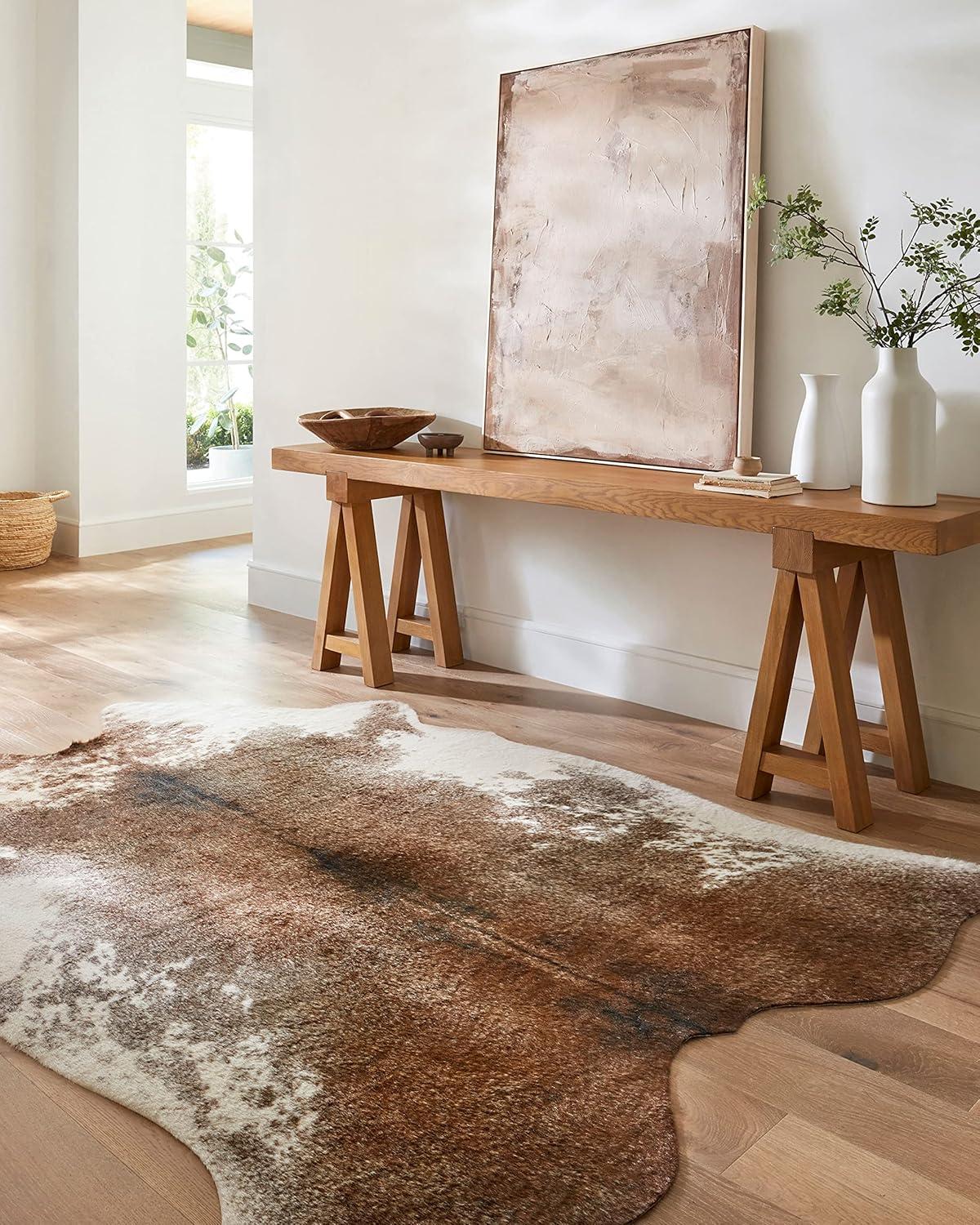 Loloi II Grand Canyon Faux Cowhide Coffee / Ivory Area Rug