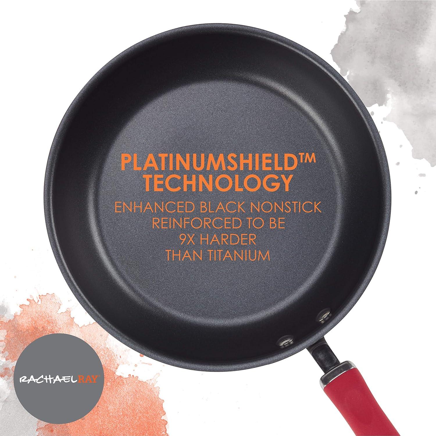 Rachael Ray Rachael Ray Create Delicious Hard Anodized Aluminum Nonstick Deep Frying Pan, 10.25-Inch