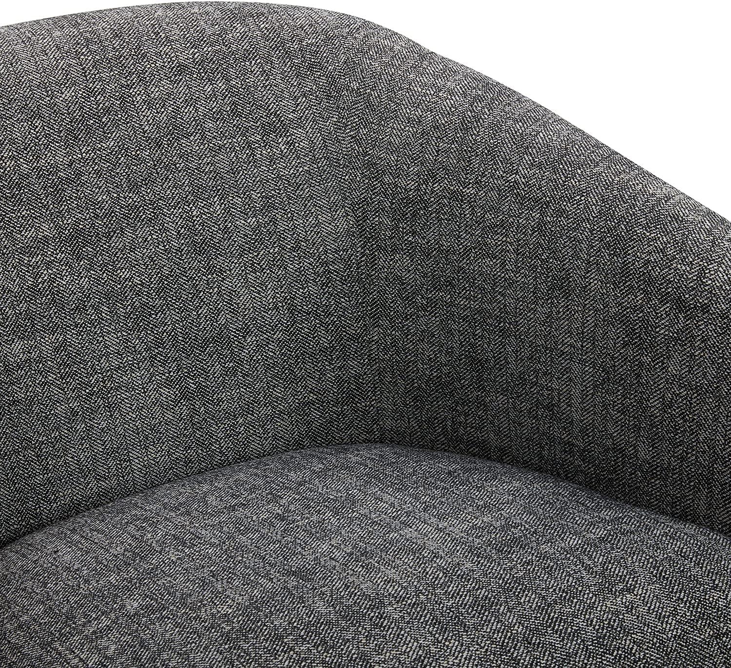 Nereus Dark Gray Fabric Swivel Accent Arm Chair with Wood Base