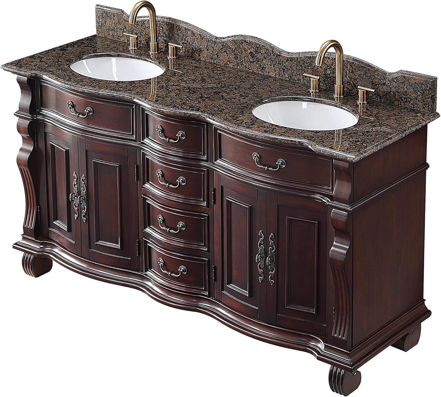 64" Timeless Classic style Hopkinton Double Sink Bathroom Vanity