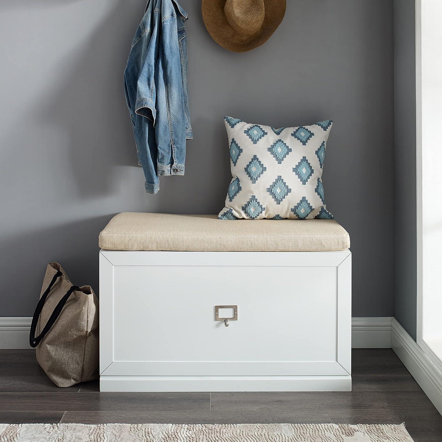 Crestshire Linen Blend Upholstered Storage Bench