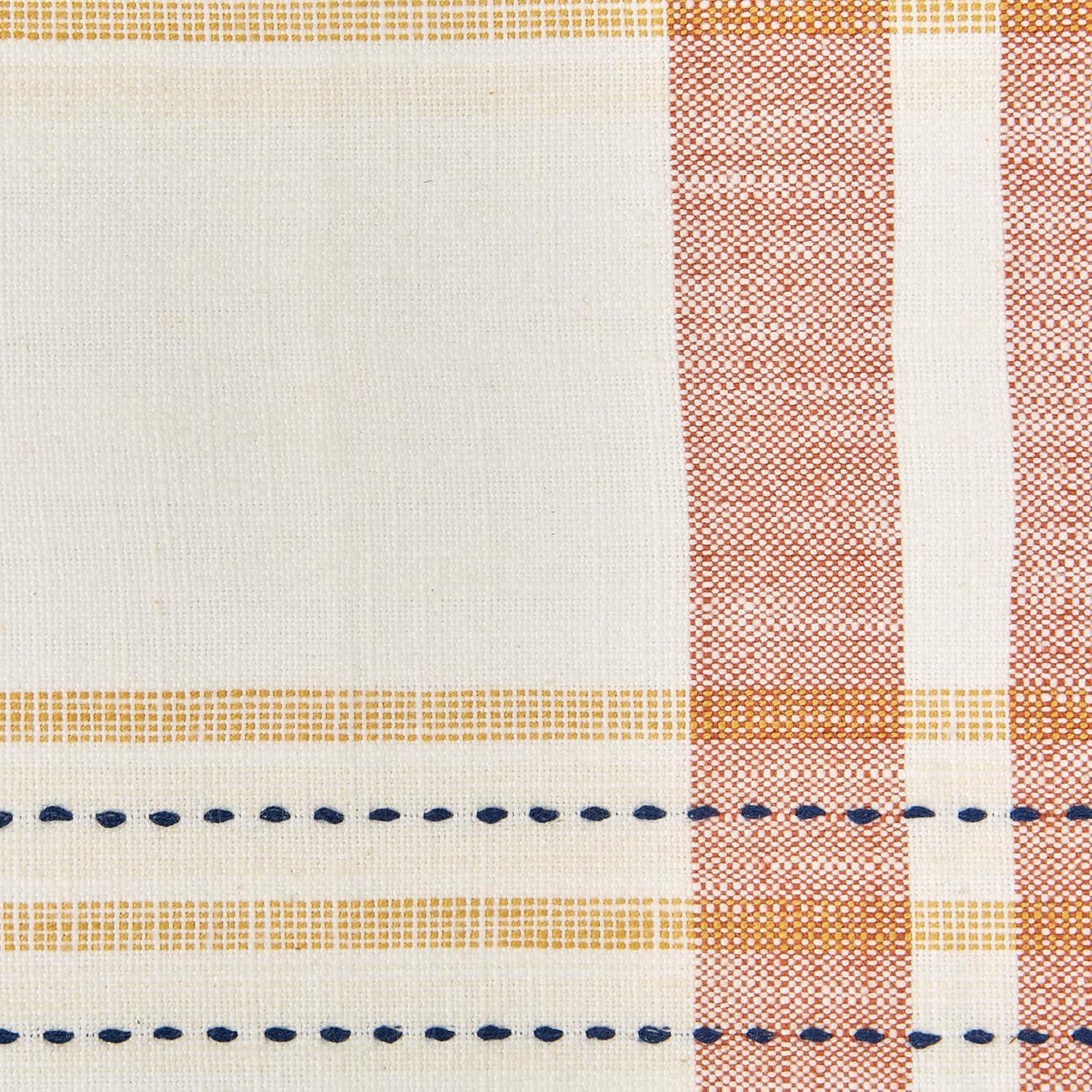 Modern Fall Plaid Cotton Placemat Set, 13x19, 4 Count