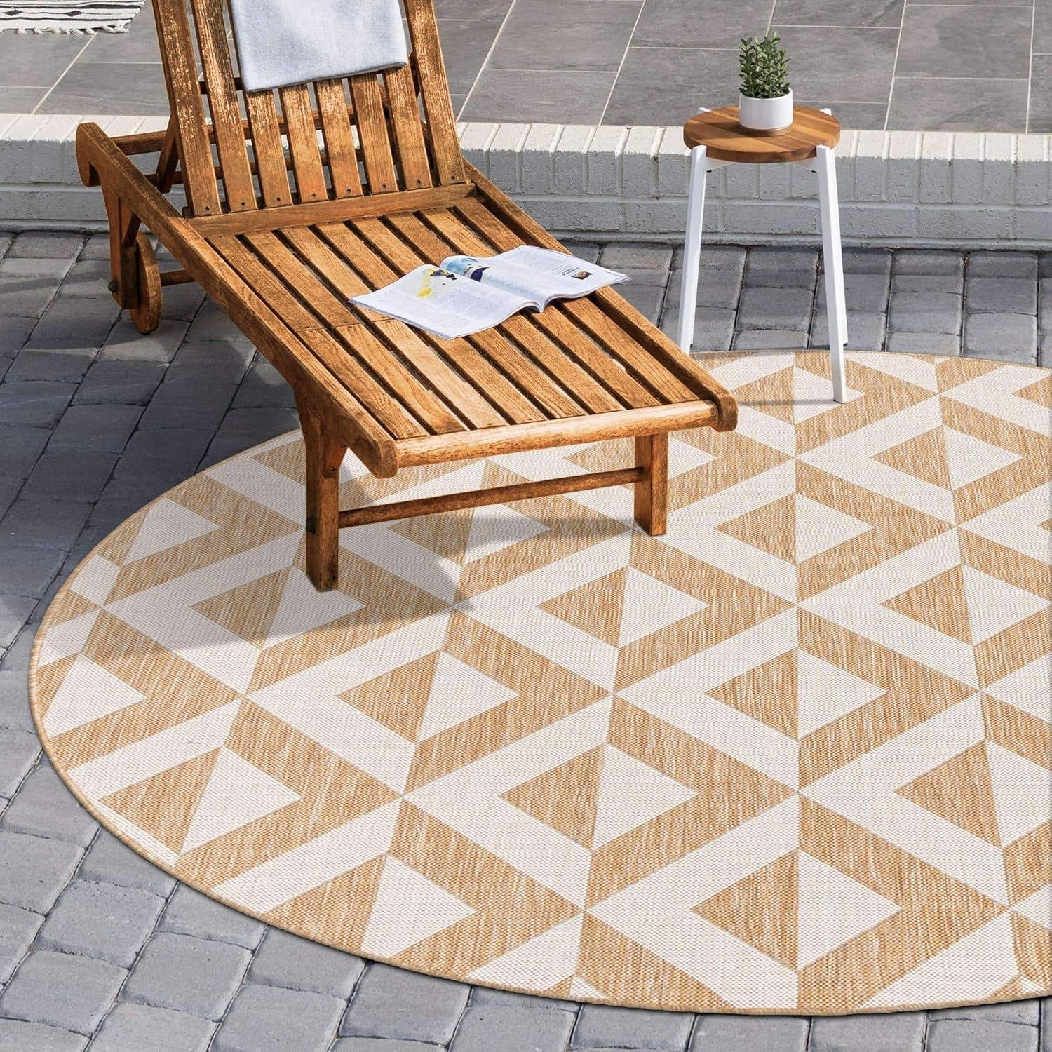 Jill Zarin 4' 0 x 4' 0 Round Indoor/Outdoor Charcoal Gray Area Rug