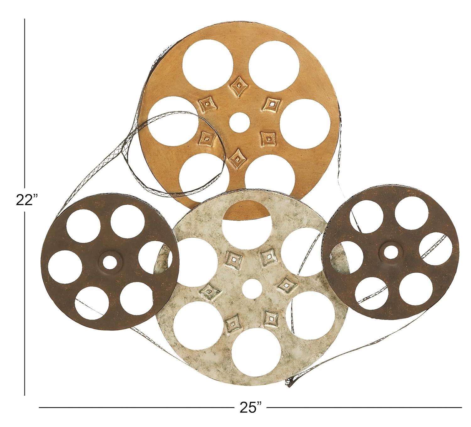 Williston Forge Metal Vintage Movie Reel Film Home Multi Colored Wall Decor