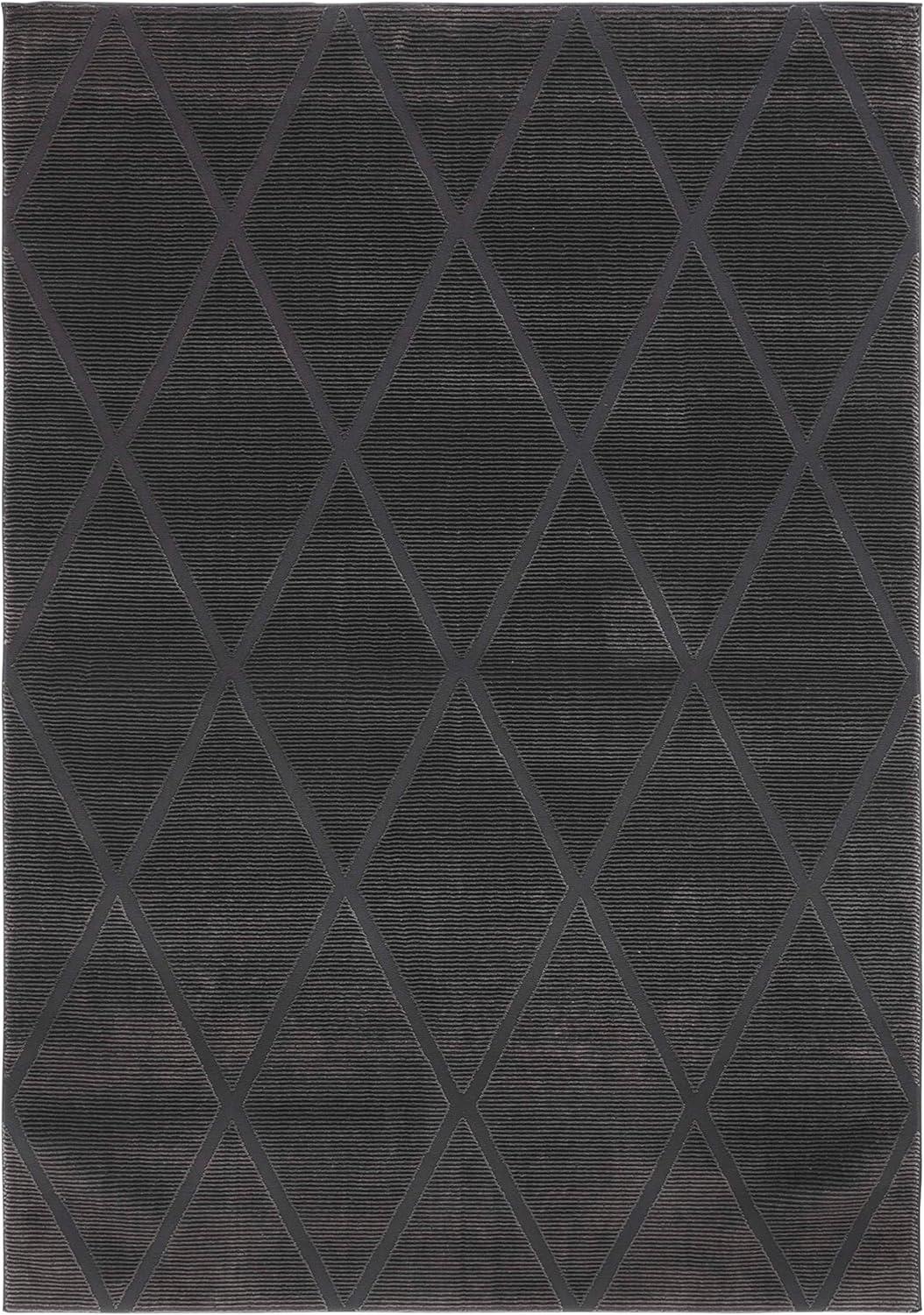 SAFAVIEH Revive Lorrin Diamond Polyester Area Rug, Charcoal, 9' x 12'