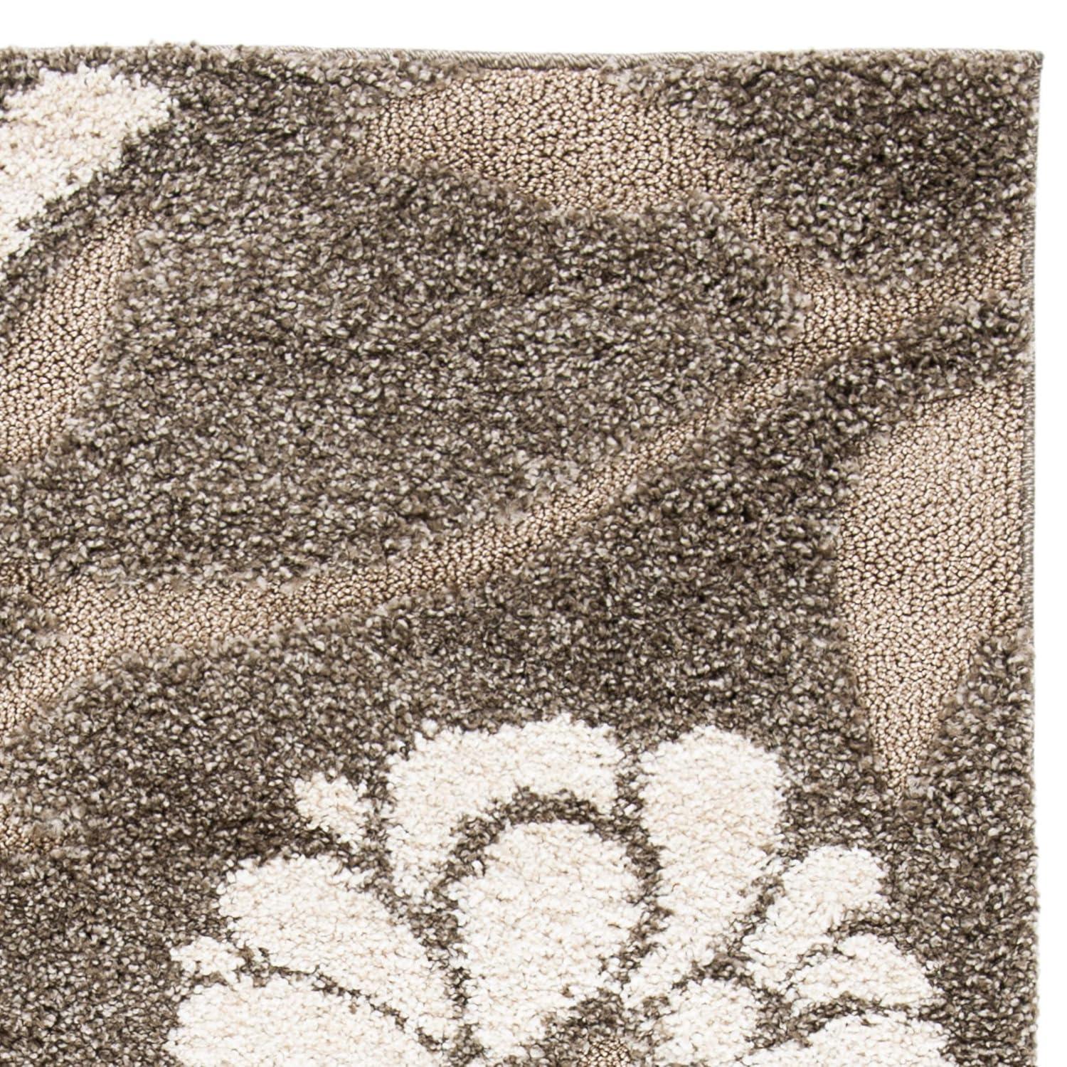 Florida Shag SG459 Power Loomed Indoor Area Rug - Smoke/Beige - 5'3"x7'6" - Safavieh