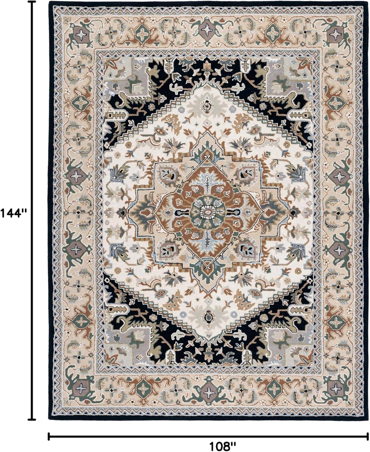 SAFAVIEH Heritage York Oriental Wool Area Rug, Green/Light Brown, 9' x 12'