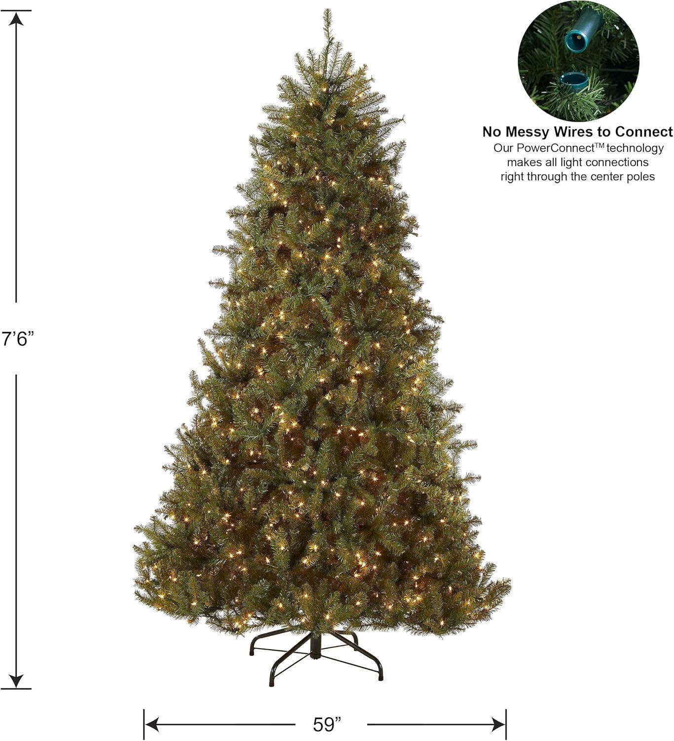 National Tree Company Pre-Lit Artificial  Christmas Tree, Green, Dual Color Lights, Includes PowerConnect and Stand, 7.5 Feet