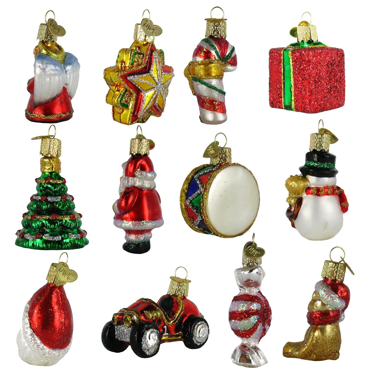 Old World Christmas 2.75 In Mini Christmas Set Ornament St/12 Santa Star Tree Ornament Sets