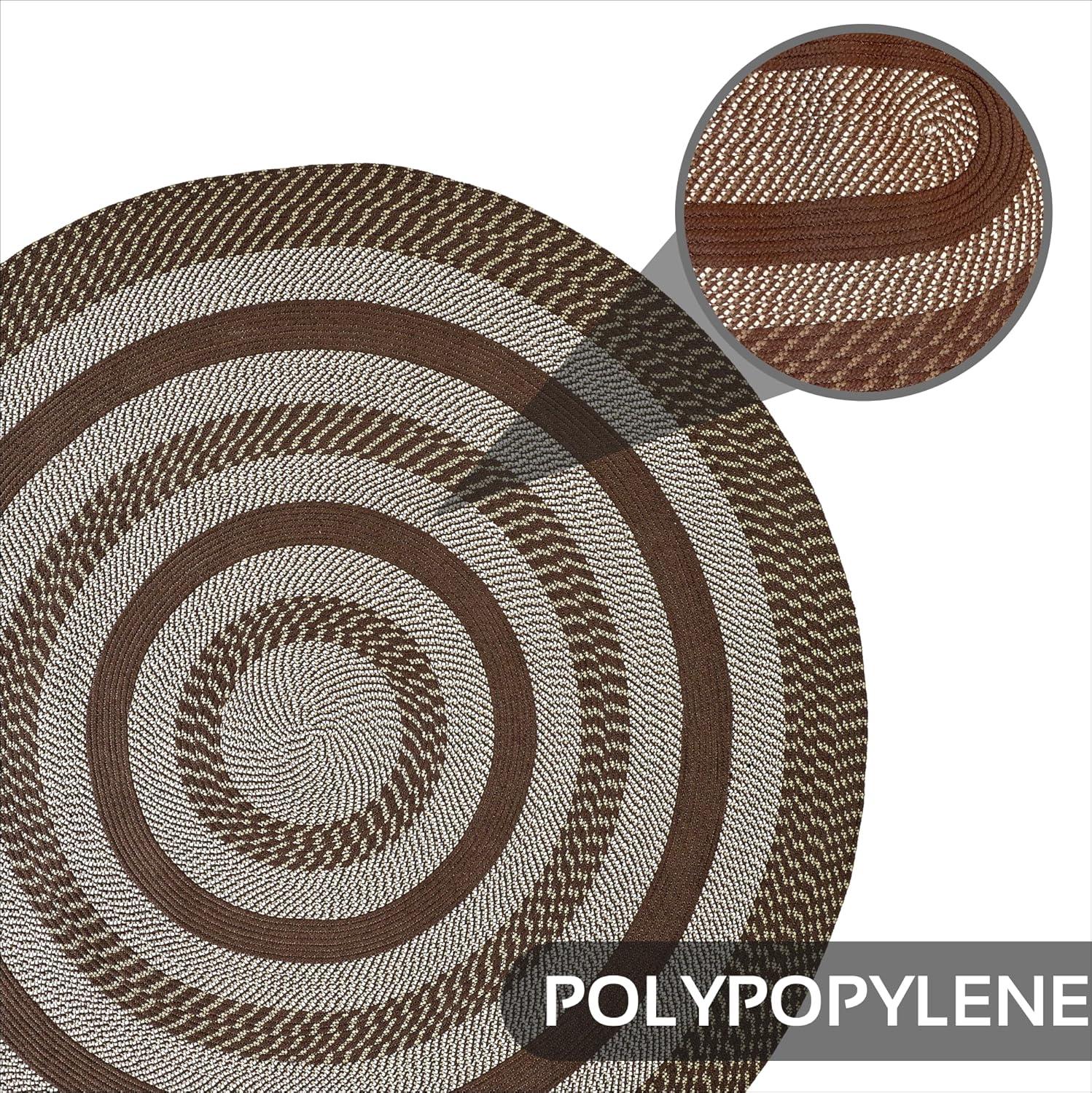 August Grove® Brod Brown Indoor/Outdoor Area Rug- Round Rug
