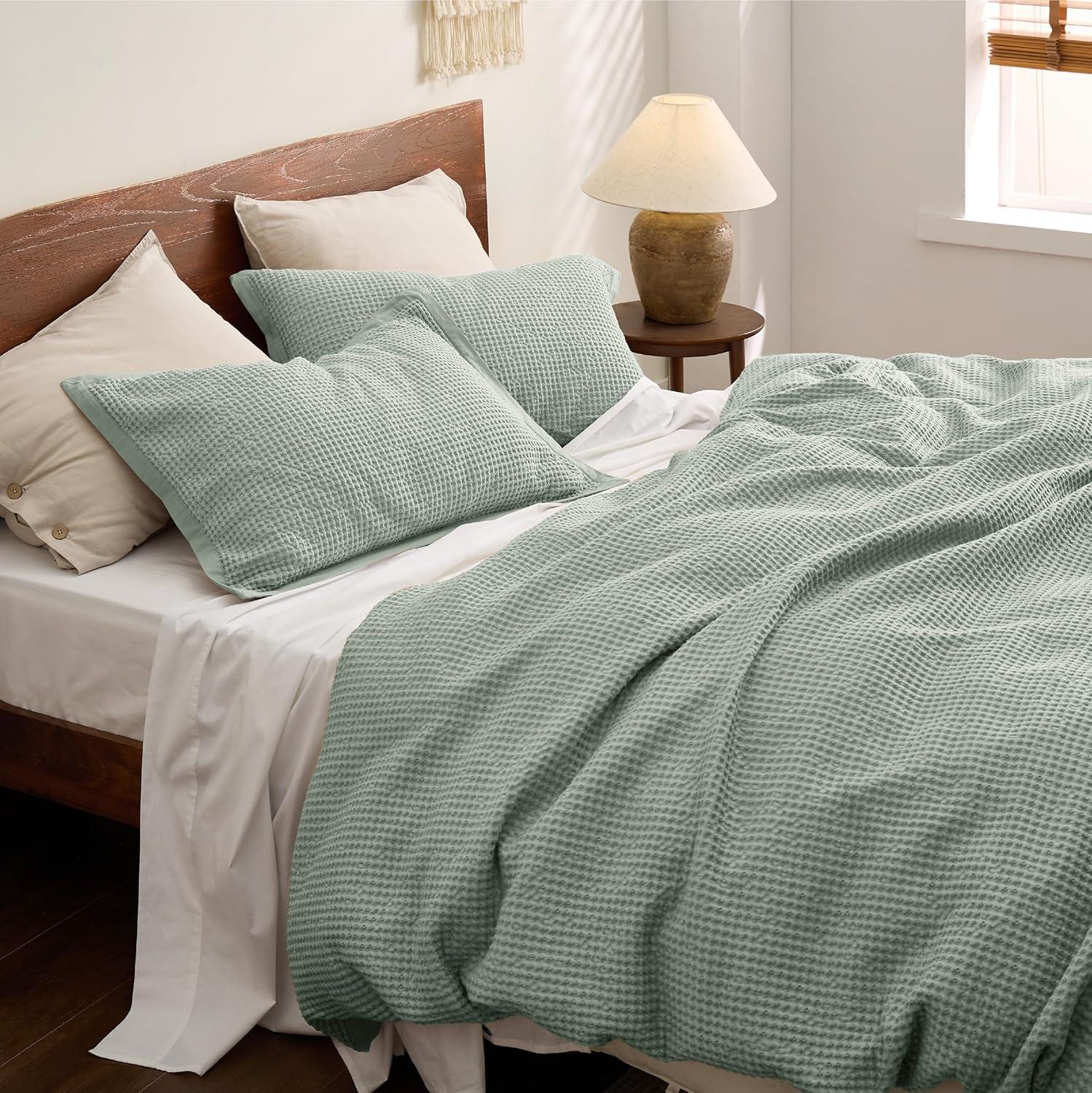 Bedsure Bedsure Cotton Duvet Cover Set - 100% Cotton Waffle Weave Coconut Duvet Cover